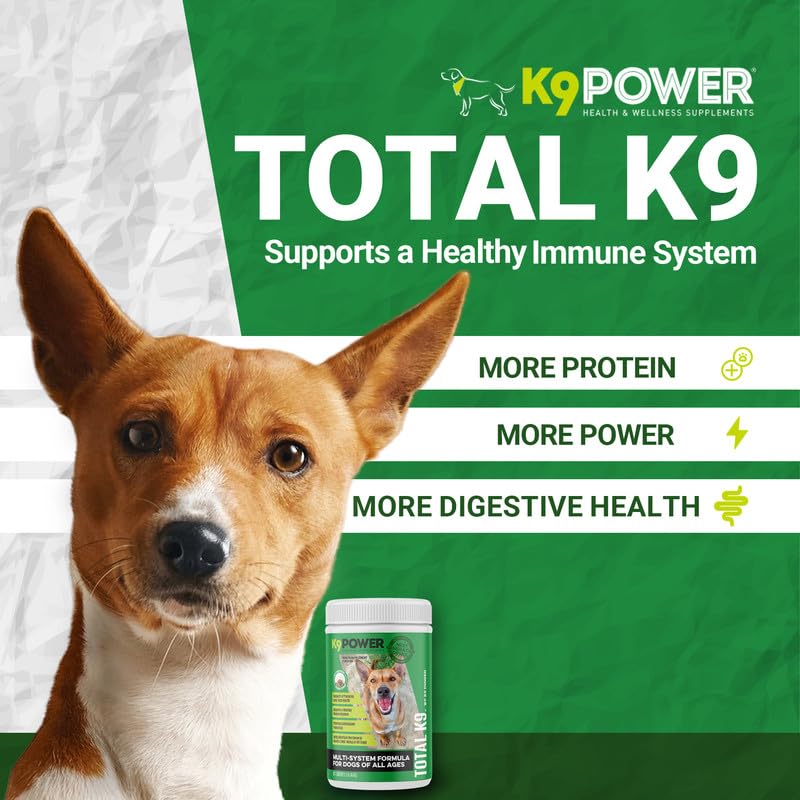 K9 Power Total K9 11-in-1 Dog Multivitamin Powder – Daily Support for Digestion, Skin, Joints, Heart – 1 lb