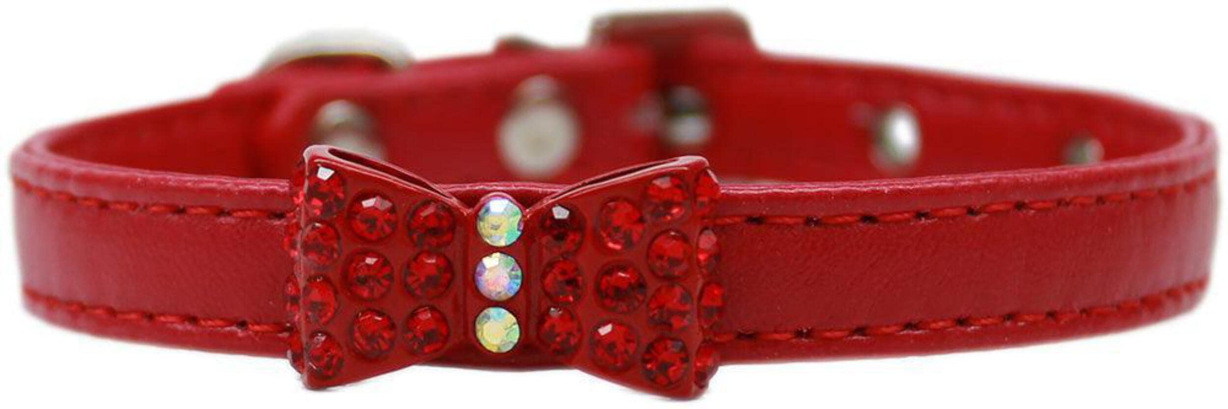 Dog, Puppy & Pet Fashion Collar, Bow-Dacious Crystal Red 16