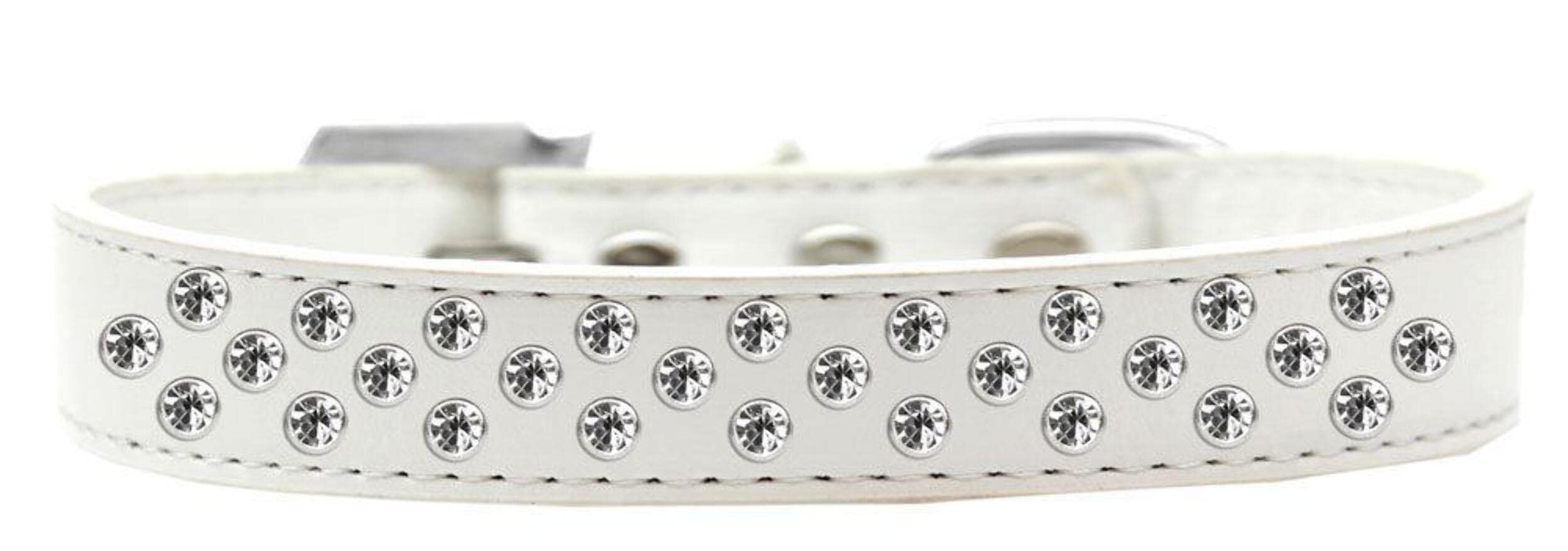 Dog, Puppy & Pet Fashion Collar, Clear Crystal Sprinkles White 16