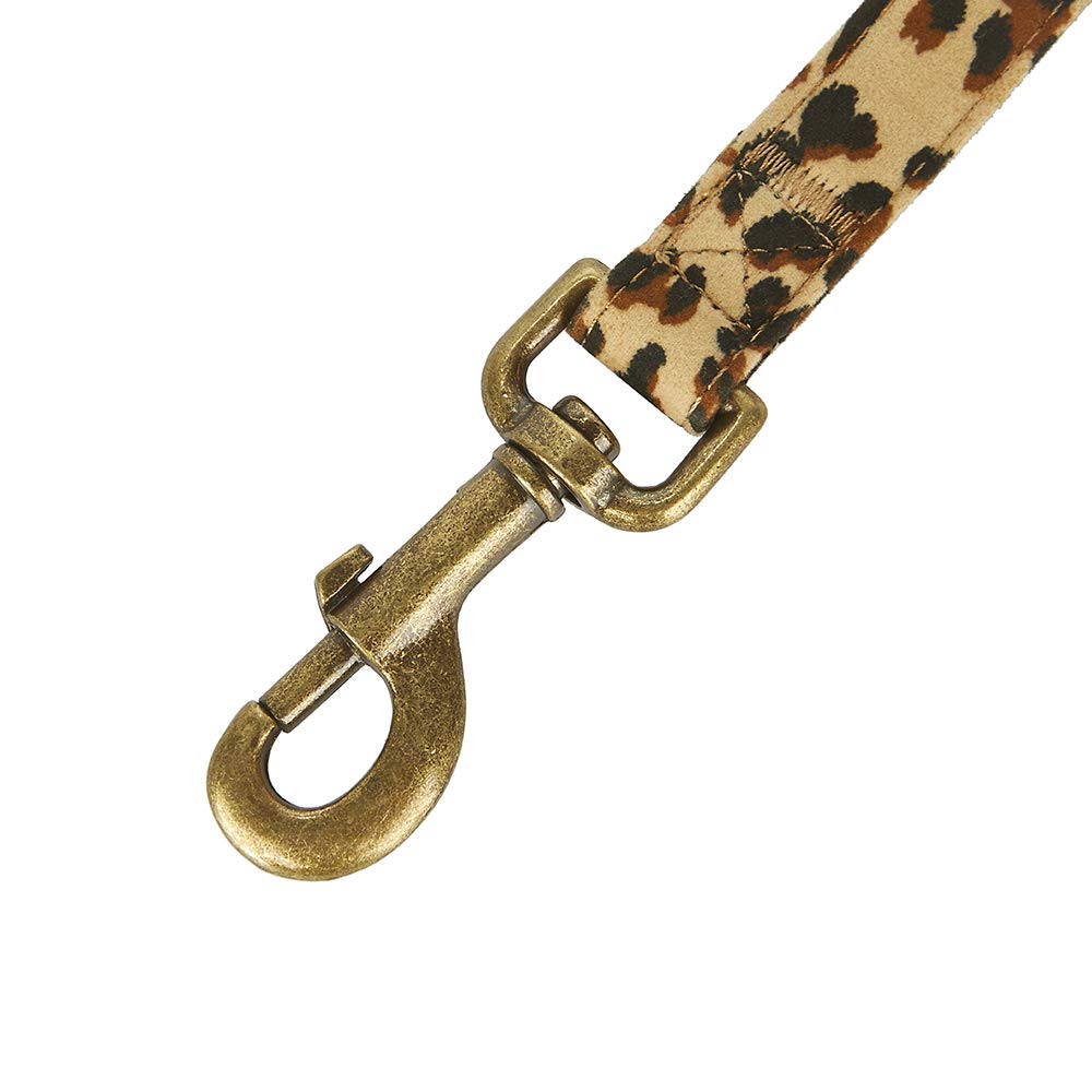 Petiry Dog Leash Leopard Pattern, 5 Feet Length, Durable Nylon With Ribbon For Small And Medium Dogs.(Small, Leopard Leash)