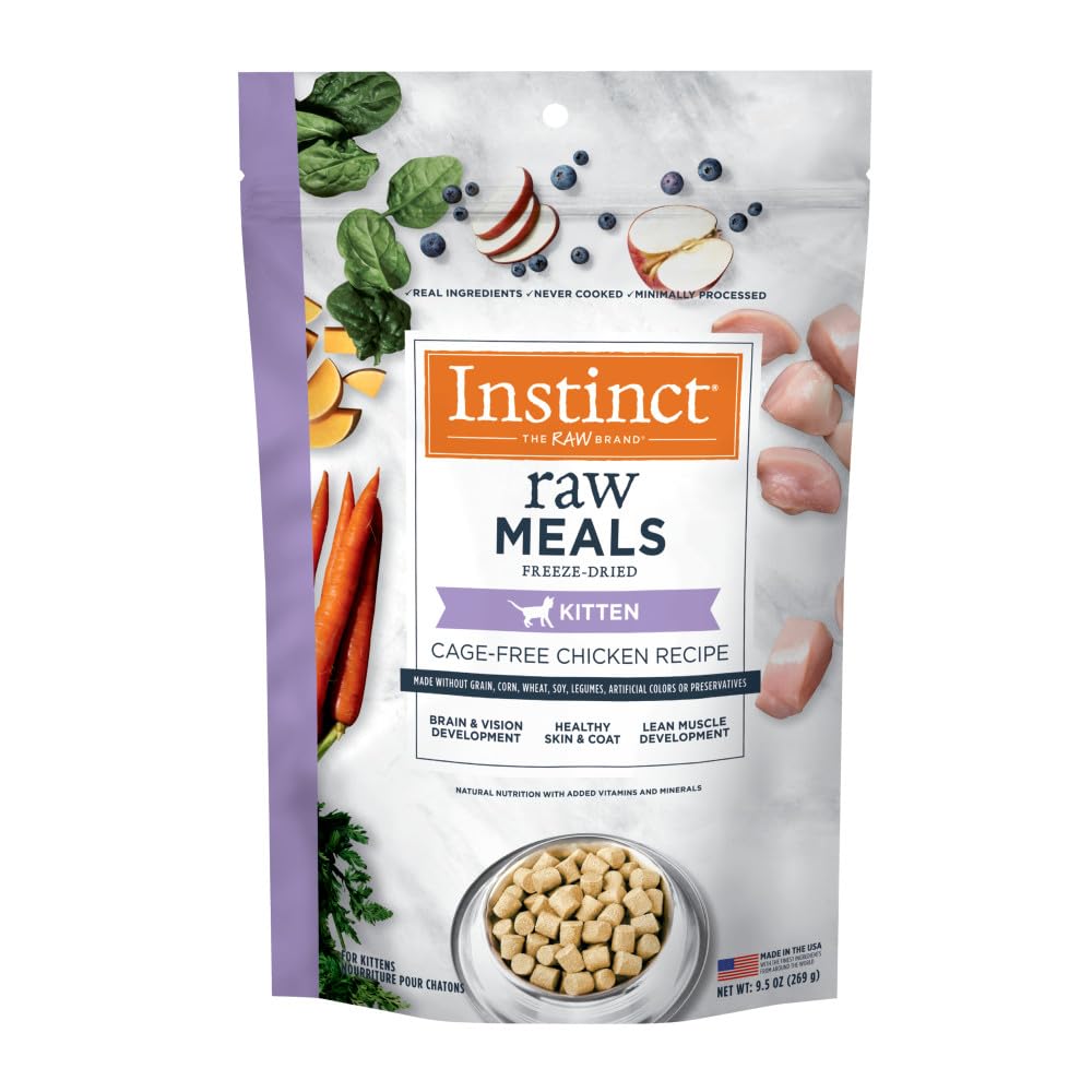 Instinct Kitten Freeze Dried Raw Meals, Natural Dry Cat Food, Grain Free - Cage Free Chicken, 9.5 oz. Bag