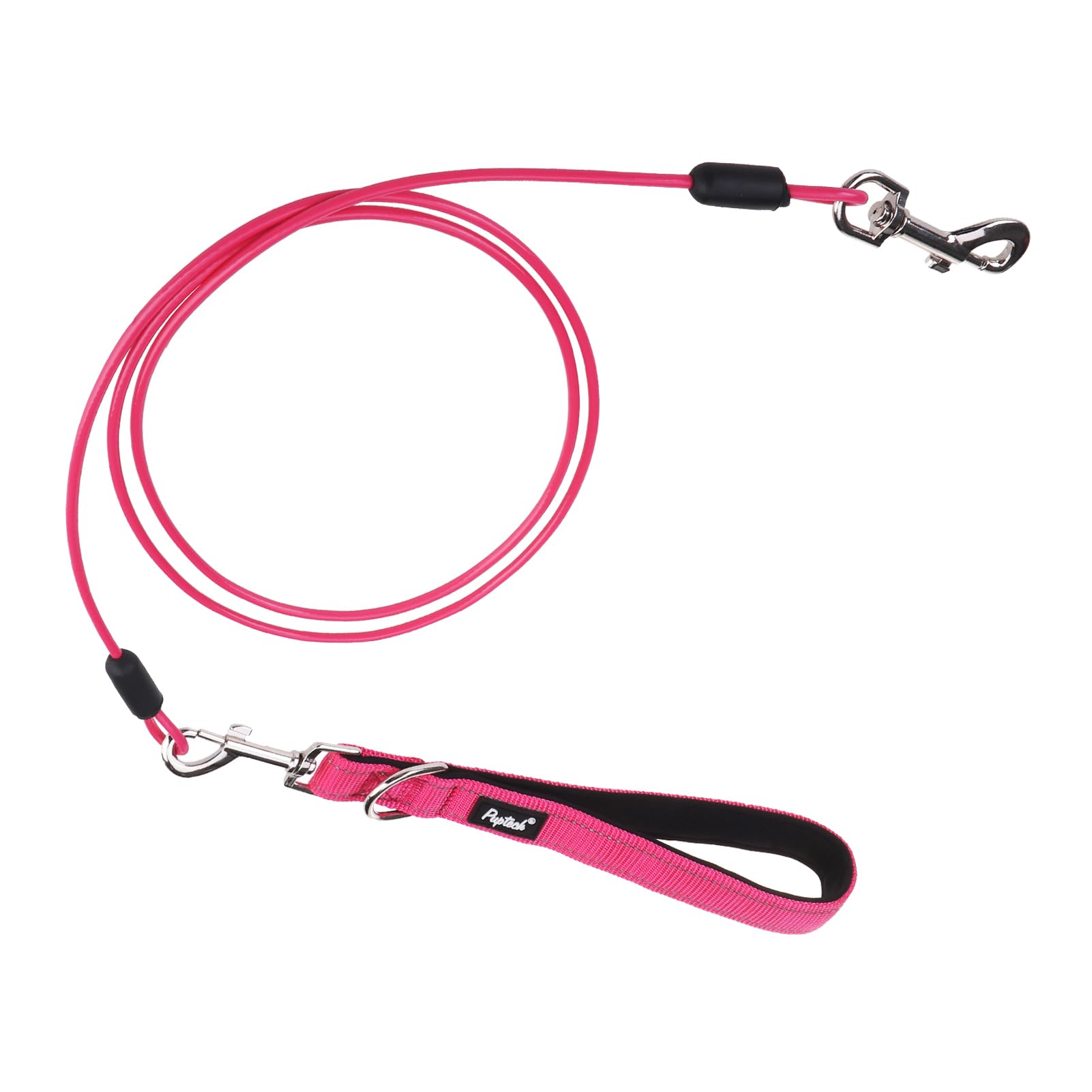 Pupteck Chew Proof Dog Leash For Small Medium Large Dogs, Heavy Duty Dog Leashes With Padded Handle, Steel Cable Lead With Detac