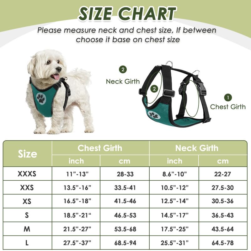 Slowton Dog Seat Belt Harness For Car, Dog Car Harness Adjustable Mesh Breathable & Dog Seatbelt Safety Tether With Elastic Bungee For Small Medium Large Pets(Green, Double Clip, M)