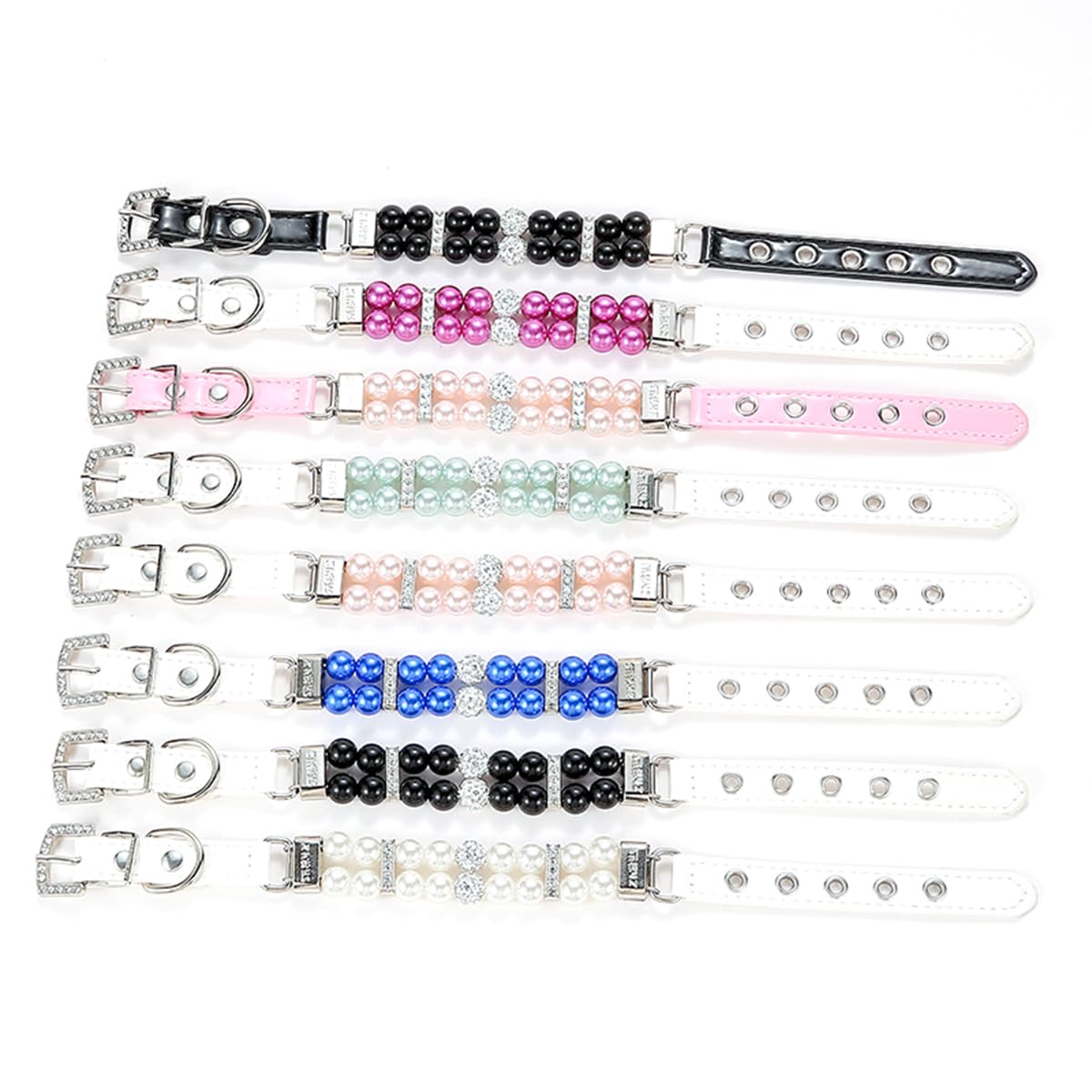 Pink Pearl Dog Collars For Small Dogs, Pearl Cat Collar Pu Leather, Female Dogs Necklace With Crystal Rhinestone Jewlled For Puppy Kitten Xs Small Medium Dogs Wedding & Birthday Gift, S