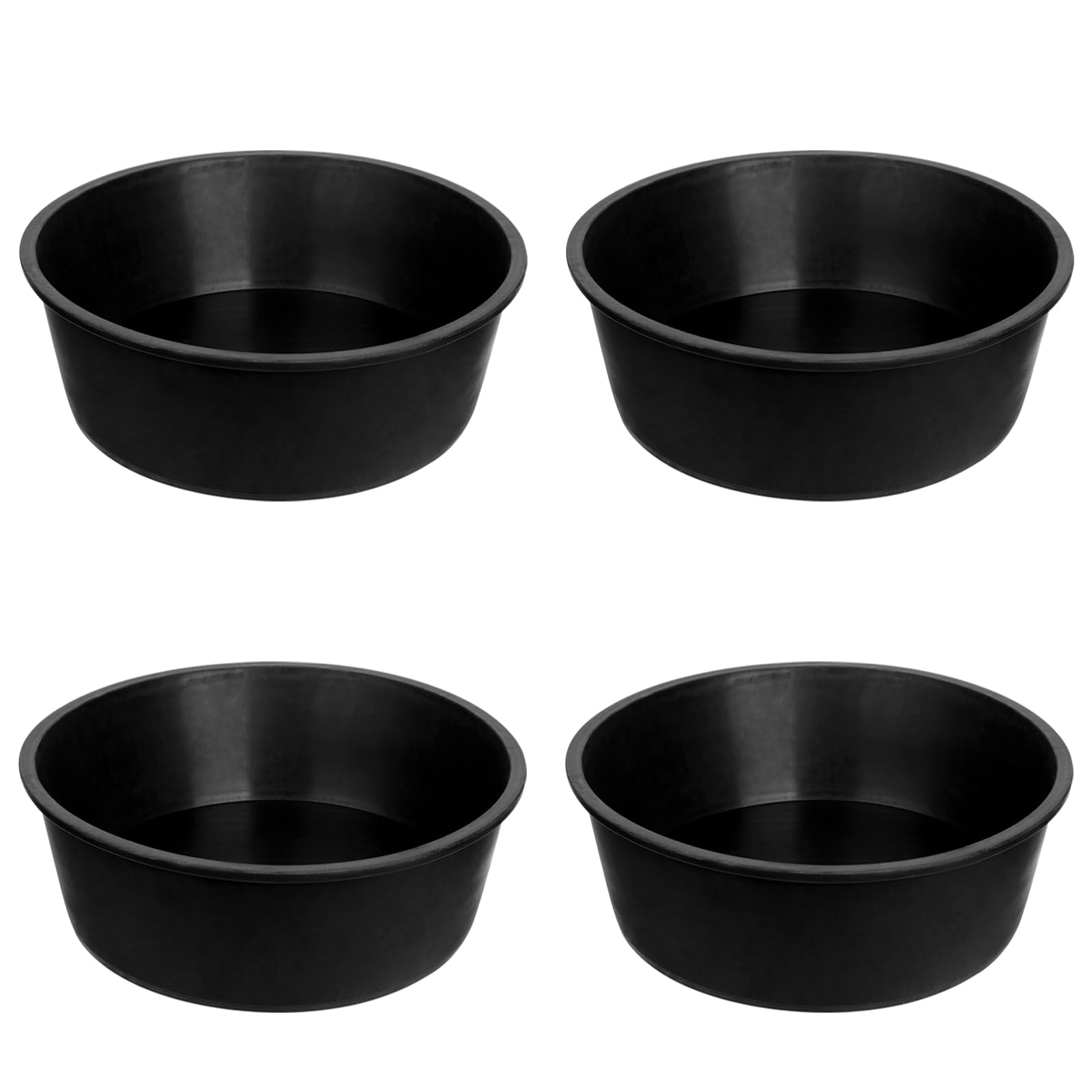 4 Pcs Rubber Feed Pan, 4 Quart 10.6 x 4.1 Inche Livestock Feeding Bucket, Dust Bath Container, Durable Utility Bowl for Horse Ca