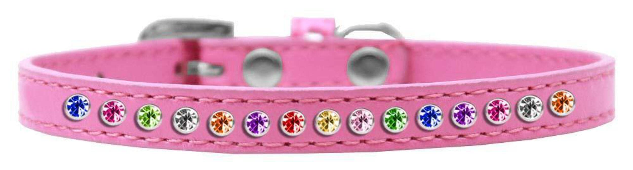 Mirage Pet Products One Row Confetti White Puppy Dog Collar, Size 12
