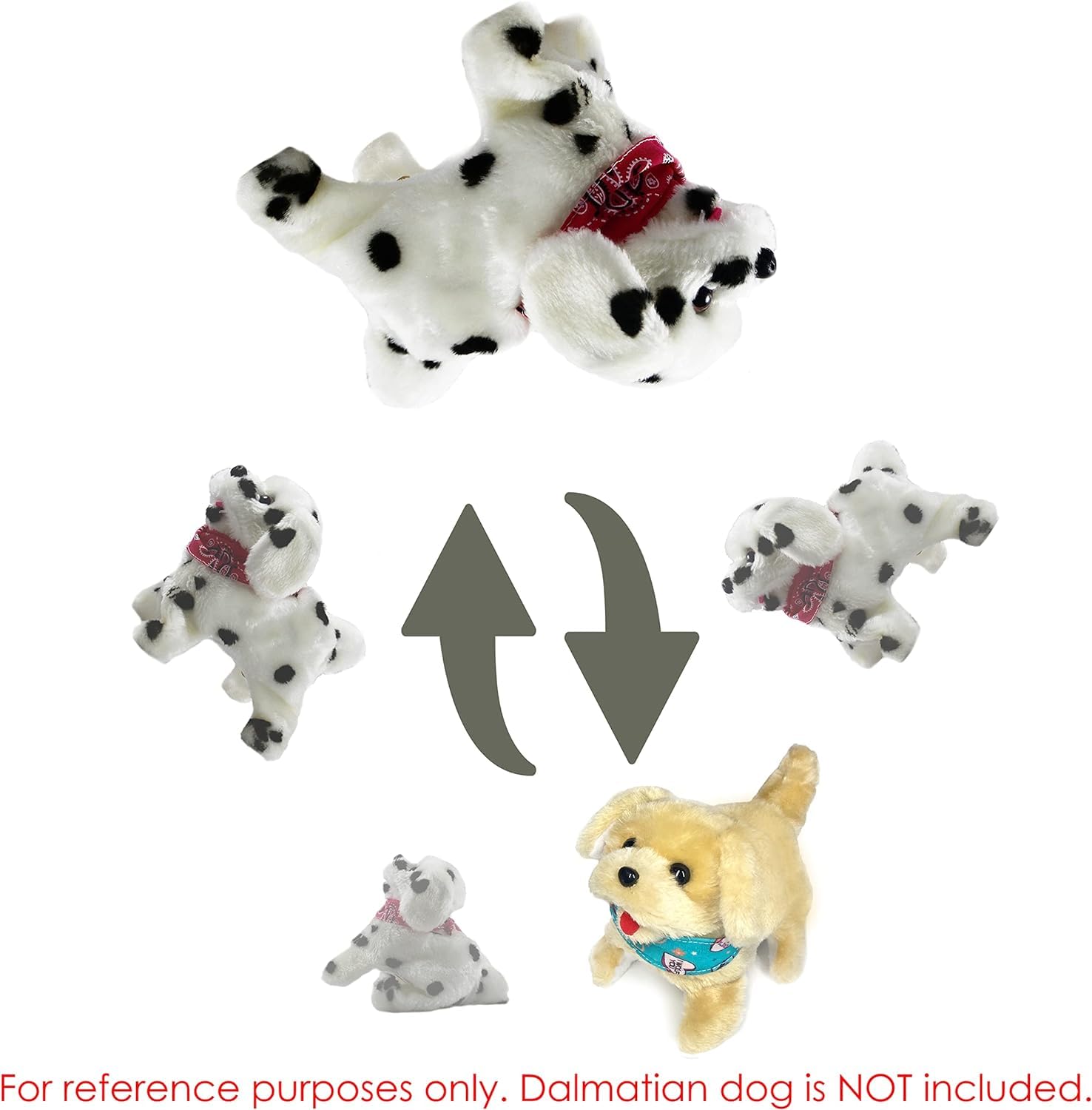 Haktoys Flip Over Puppy Battery Operated Plush Dogs That Somersault Walk Sit And Bark - 2 Premium Quality Toy Puppies For Animal