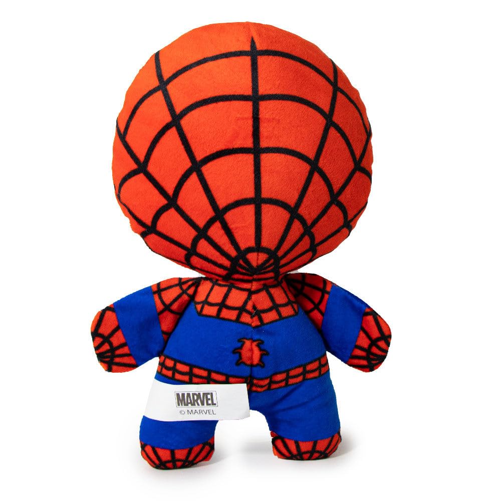 Buckle-Down Dog Toy, Marvel, Plush Squeaker Spider Man Kawaii Standing Pose, Multi Color, 8' X 6', Dtpt-Spdcz