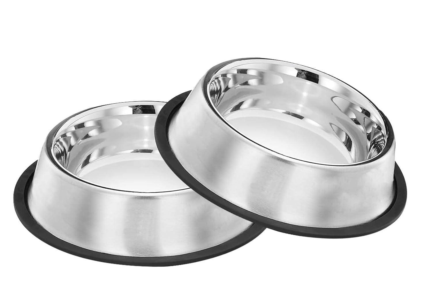 Krisus AntiSkid Dog Food Bowl (800 Ml  Pack Of 2) | Stainless Steel Dog Food & Water Feeding Bowl | Basic Pets Feeder  Perfec