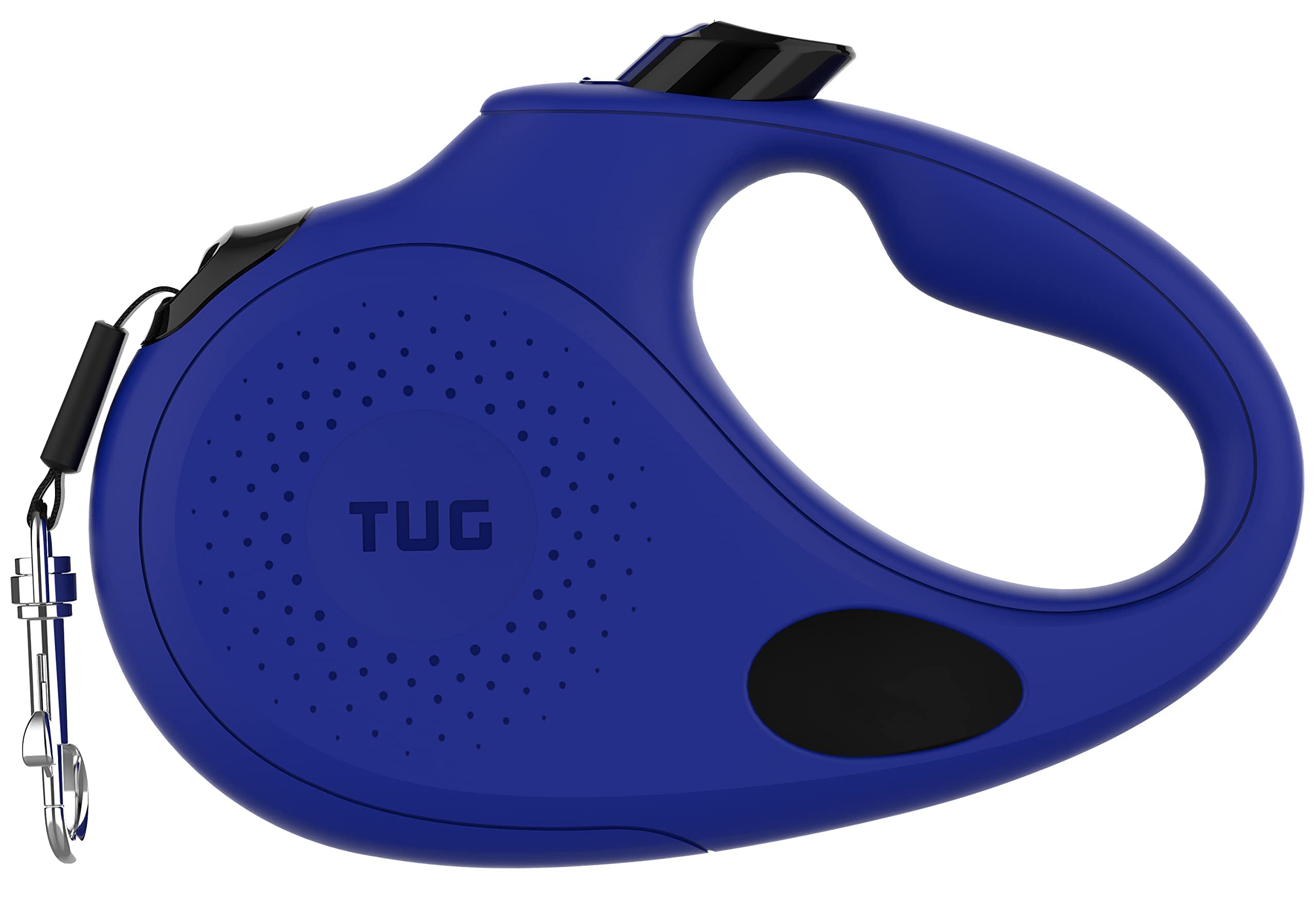 TUG Retractable Dog Leash, Tangle-Free with Waste Bag Dispenser, Small, Blue, Nylon