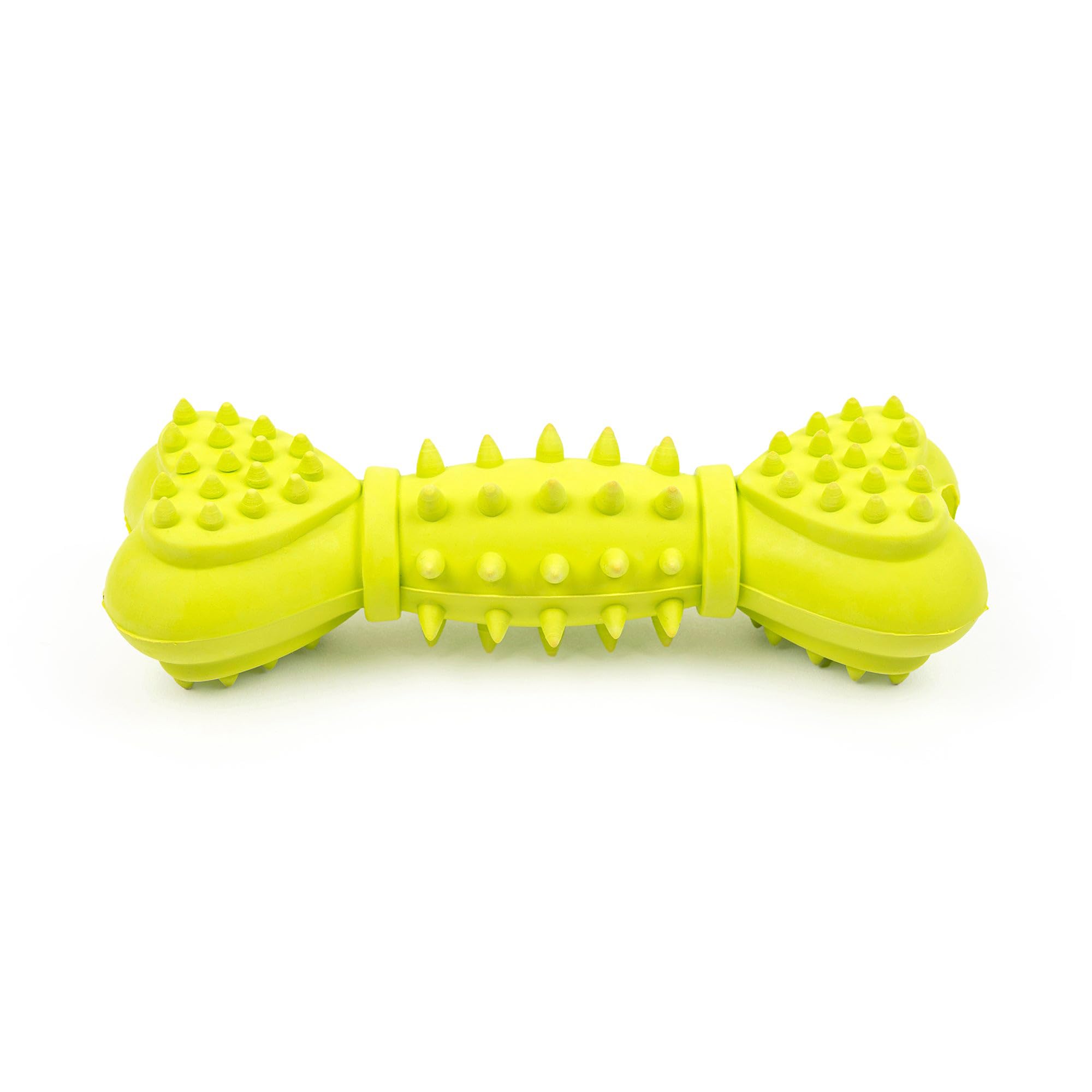 Heads Up For Tails Tlc Spiky Heart Bone Squeaky Chew Dog Toy  Green