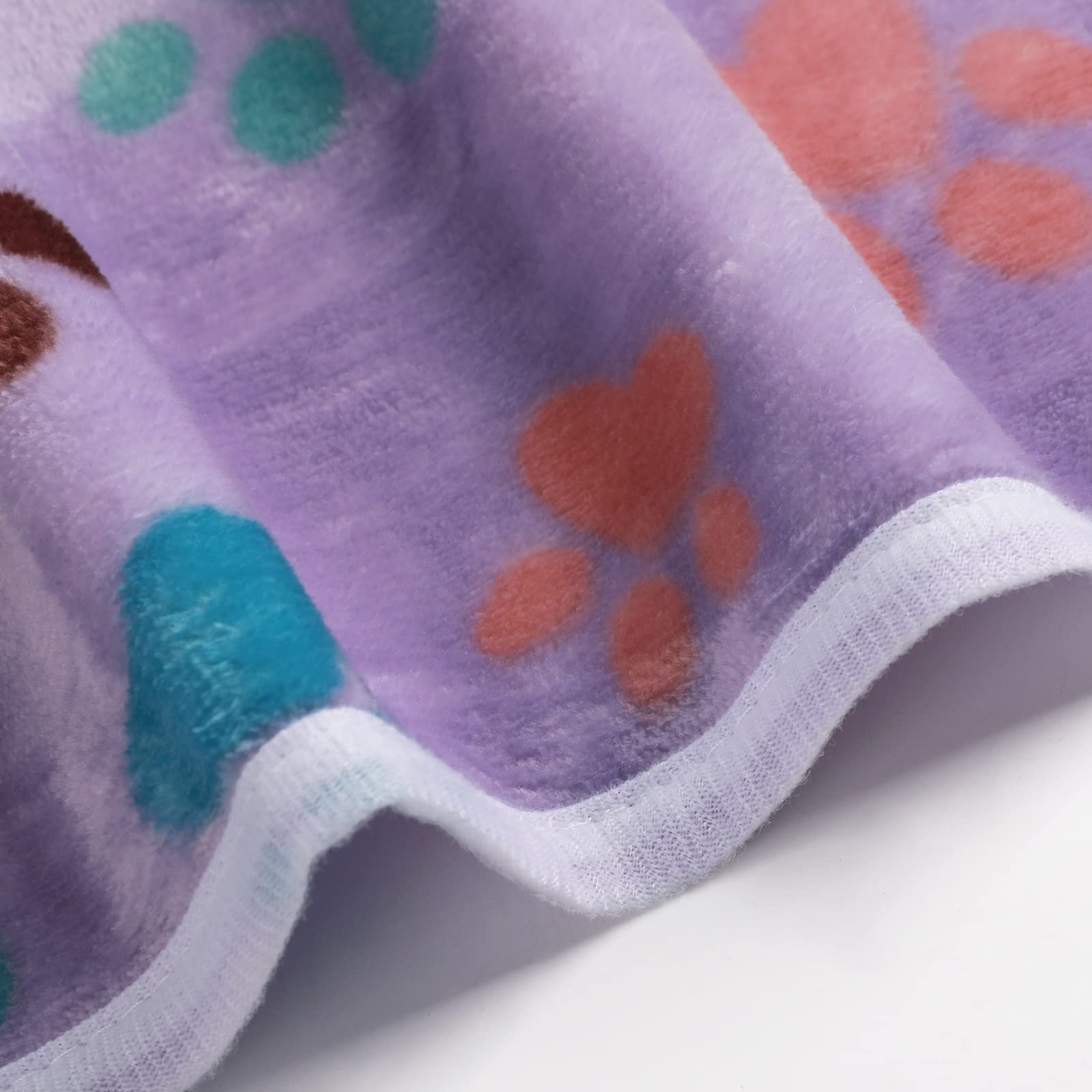 1 Pack 6 Blankets Dog Cat Soft Fluffy Fleece Pet Blanket Warm Cute Print Design Puppy Kitten Blanket Doggy Paw Small(23 ''X16 ''