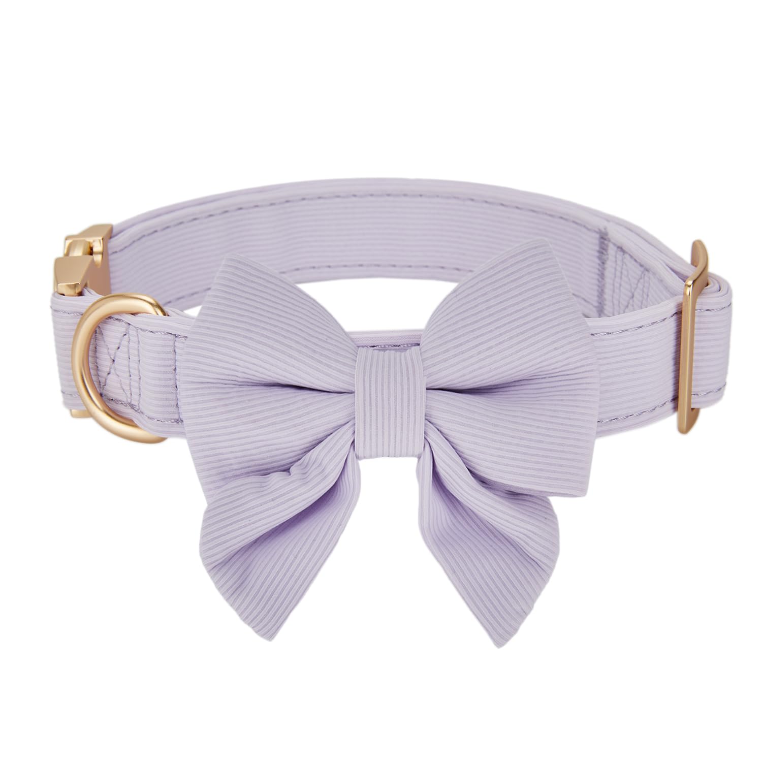 Ewinoom Bowtie Dog Collar Adjustable Soft Collars With Detachable Bow Tie And Metal Buckle For Small Medium Large Dogs,Lilac,Sma