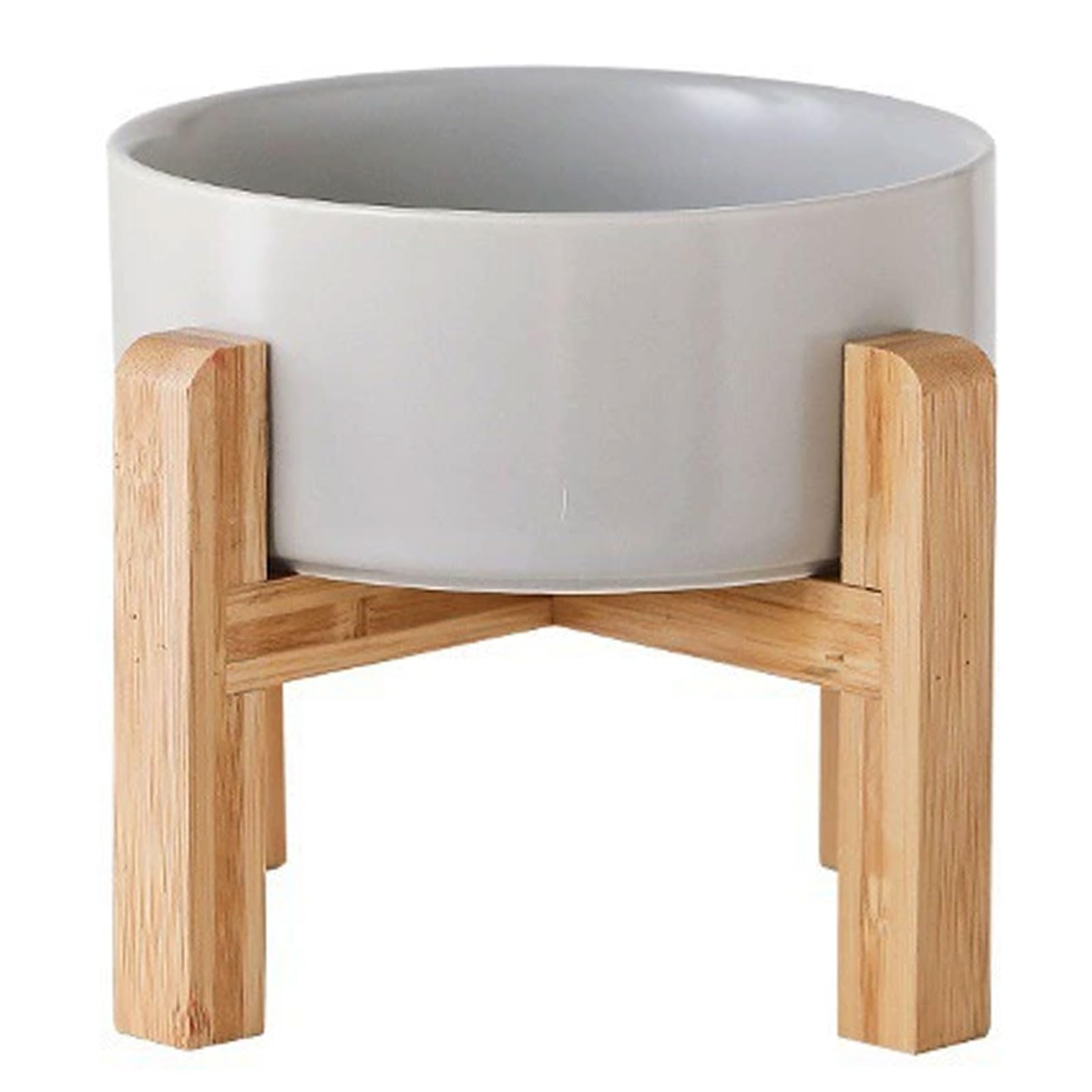Petygooing 28 OZ Grey Elevated/Raised Ceramic Dog Bowl for Small and Medium Breeds, Dog Food Water Dish with Stand,Pet Feeding B