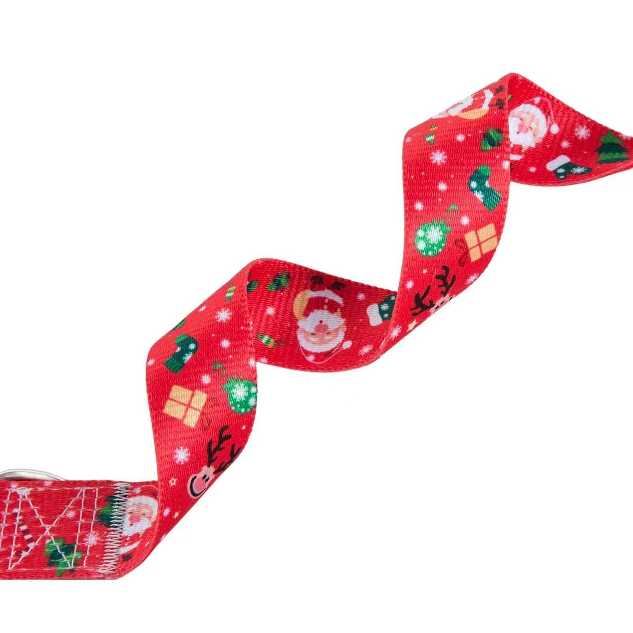 Hqyddmi Christmas Dog Collar With Santa Print, Soft Comfortable Adjustable Collars For Small Medium Large Dogs(Christmas,M)