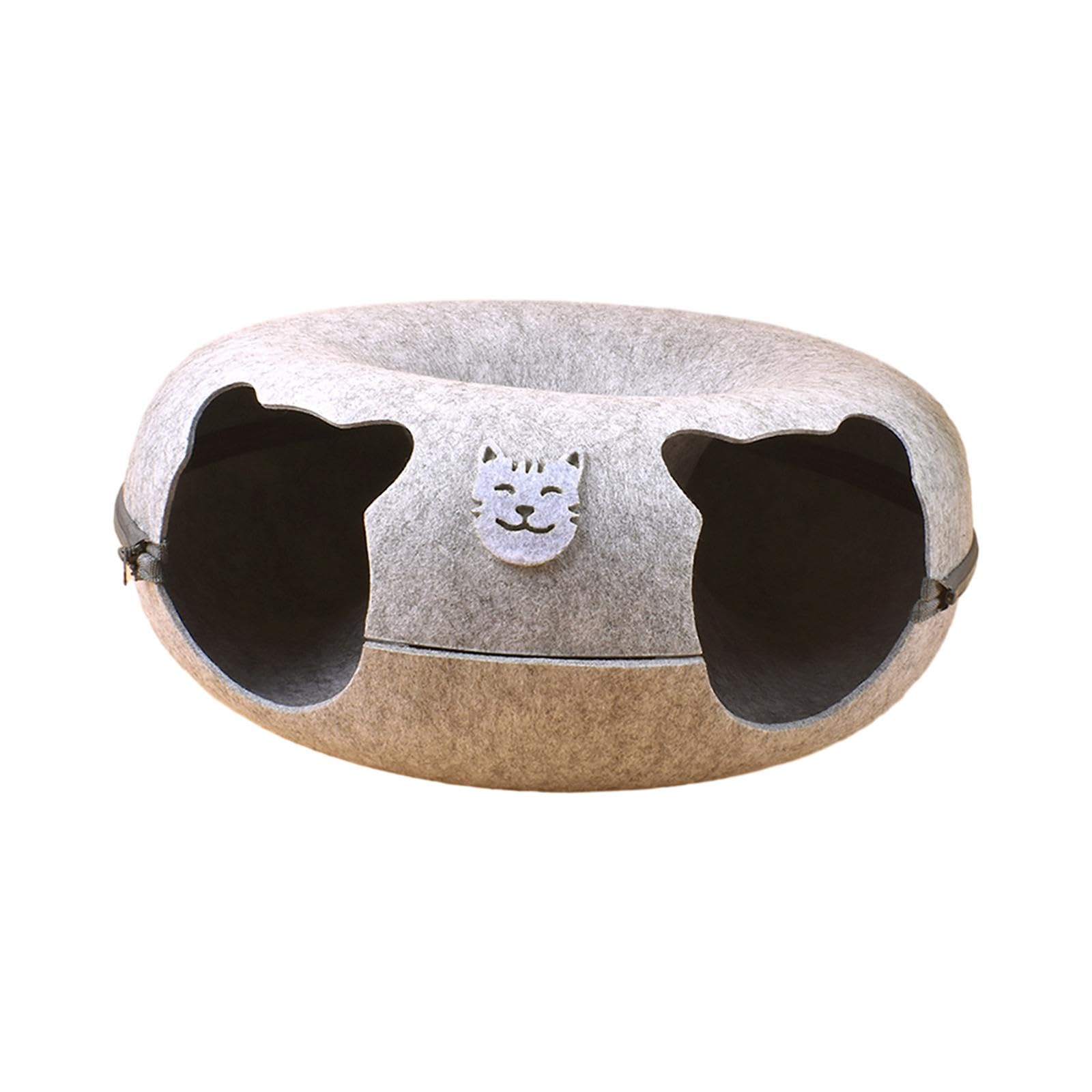 Ujeavette Cat Tunnel Bed With 2 Holes Felt Interior Cat Playing Tunnel For Indoor Cats