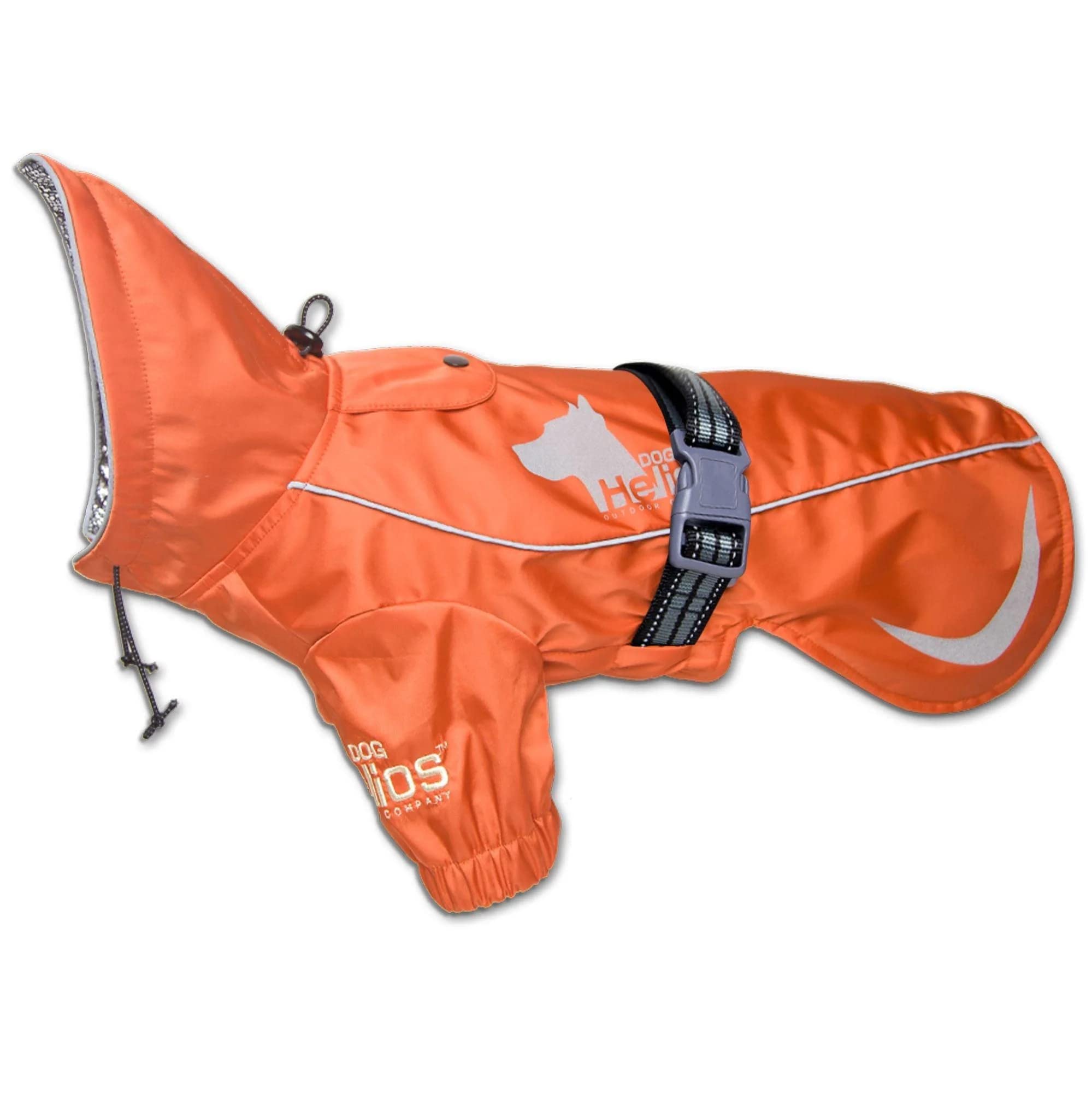 Dog Helios 'Ice-Breaker' Extendable Hooded Dog Coat w/ Heat Reflective Tech, Small, Orange