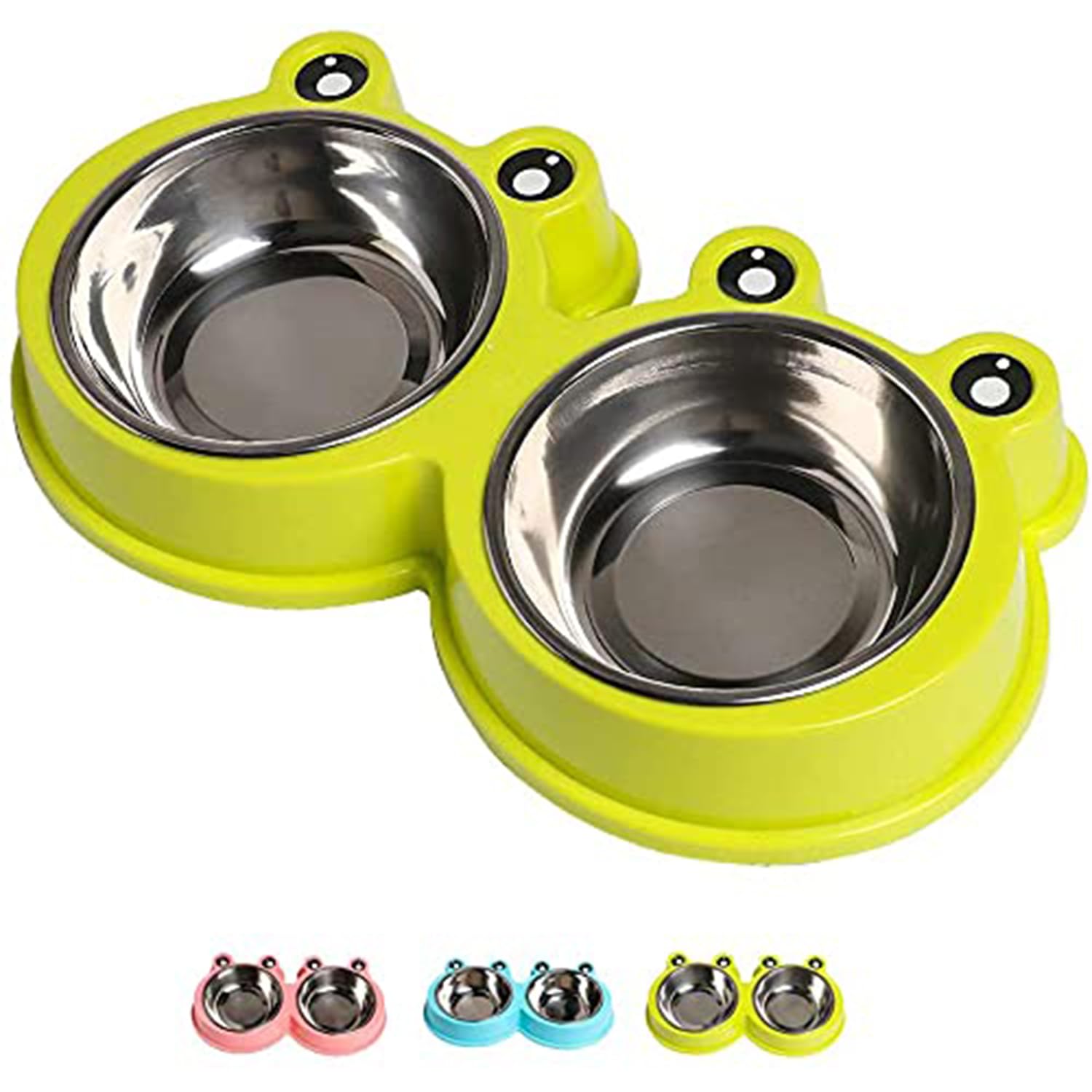 Emily Pets Stainless Steel Dog Bowl Food Water Feeder NonSlip Design Resistant Silicone Mat Non Slip Design Prevent Slipping Fo
