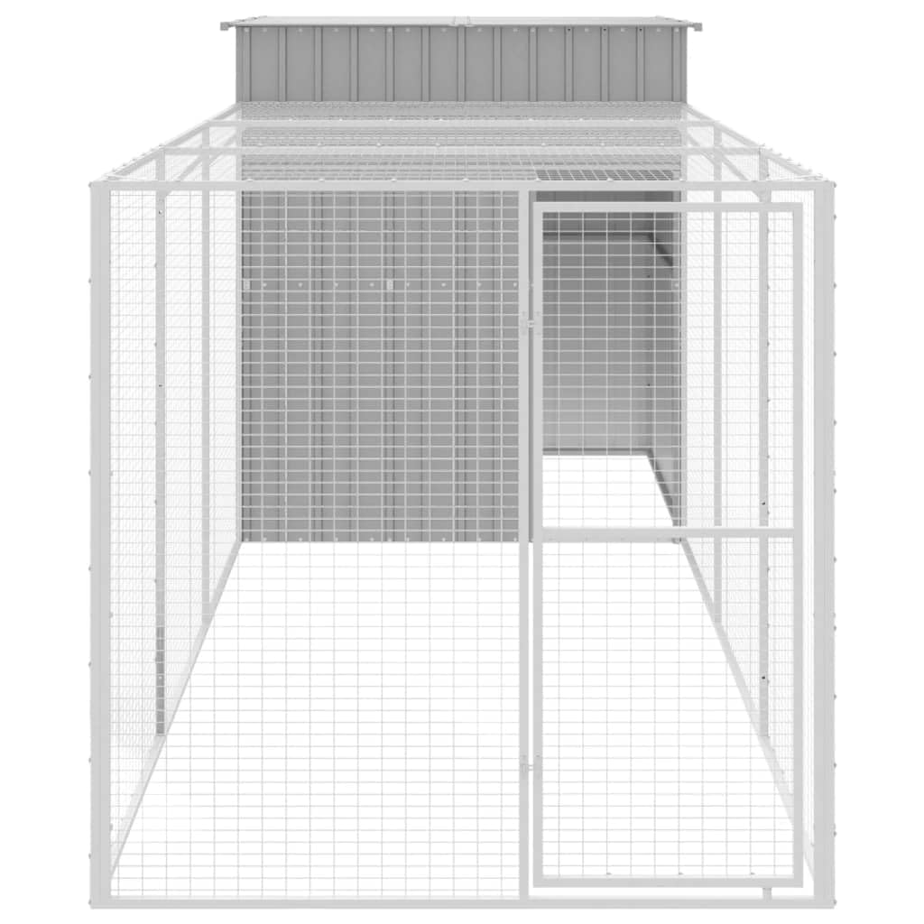 vidaXL Chicken Cage with Run Light Gray 65x179.1x71.3 Galvanized Steel