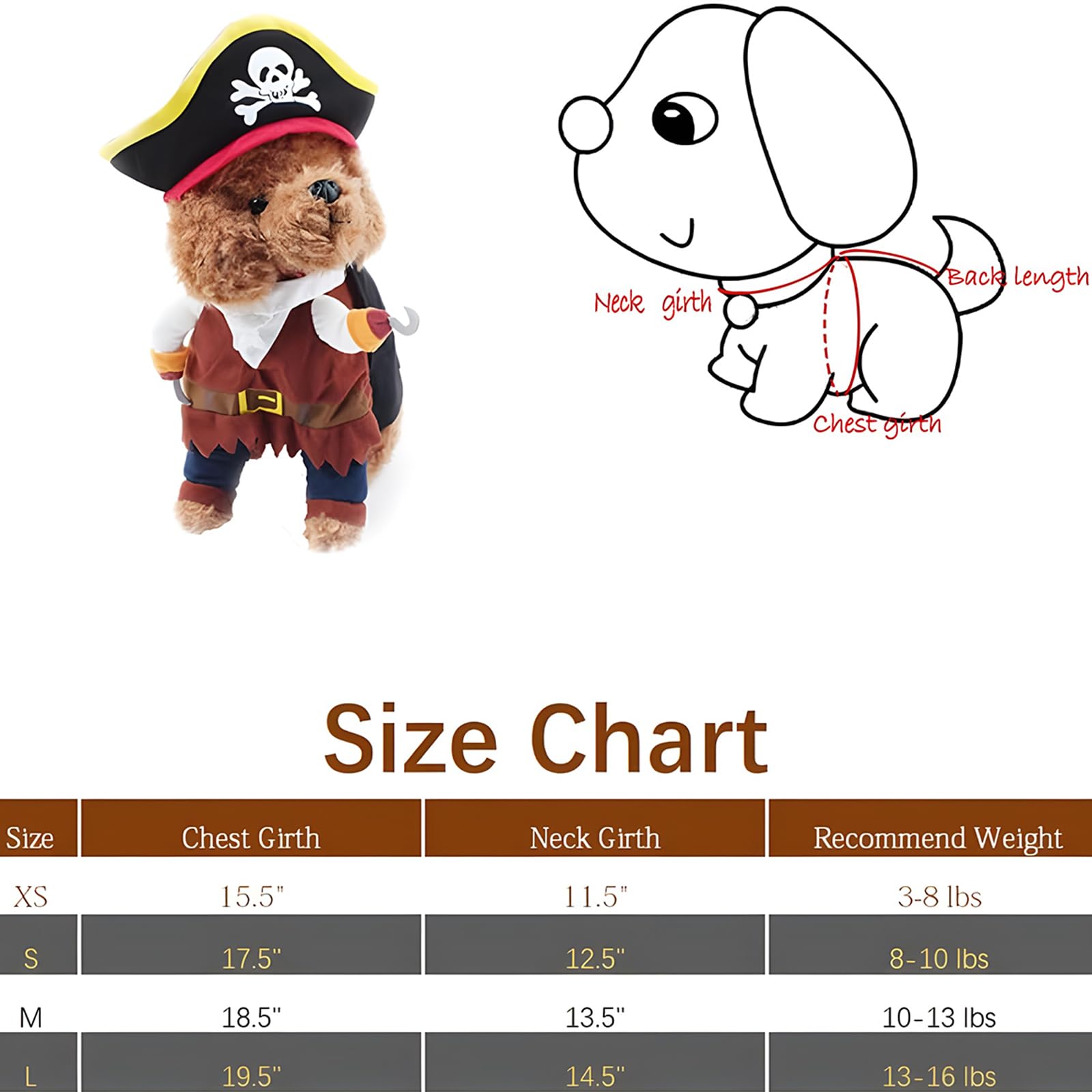Nacoco Pet Dog Costume Pirates Of The Caribbean Style (Large)