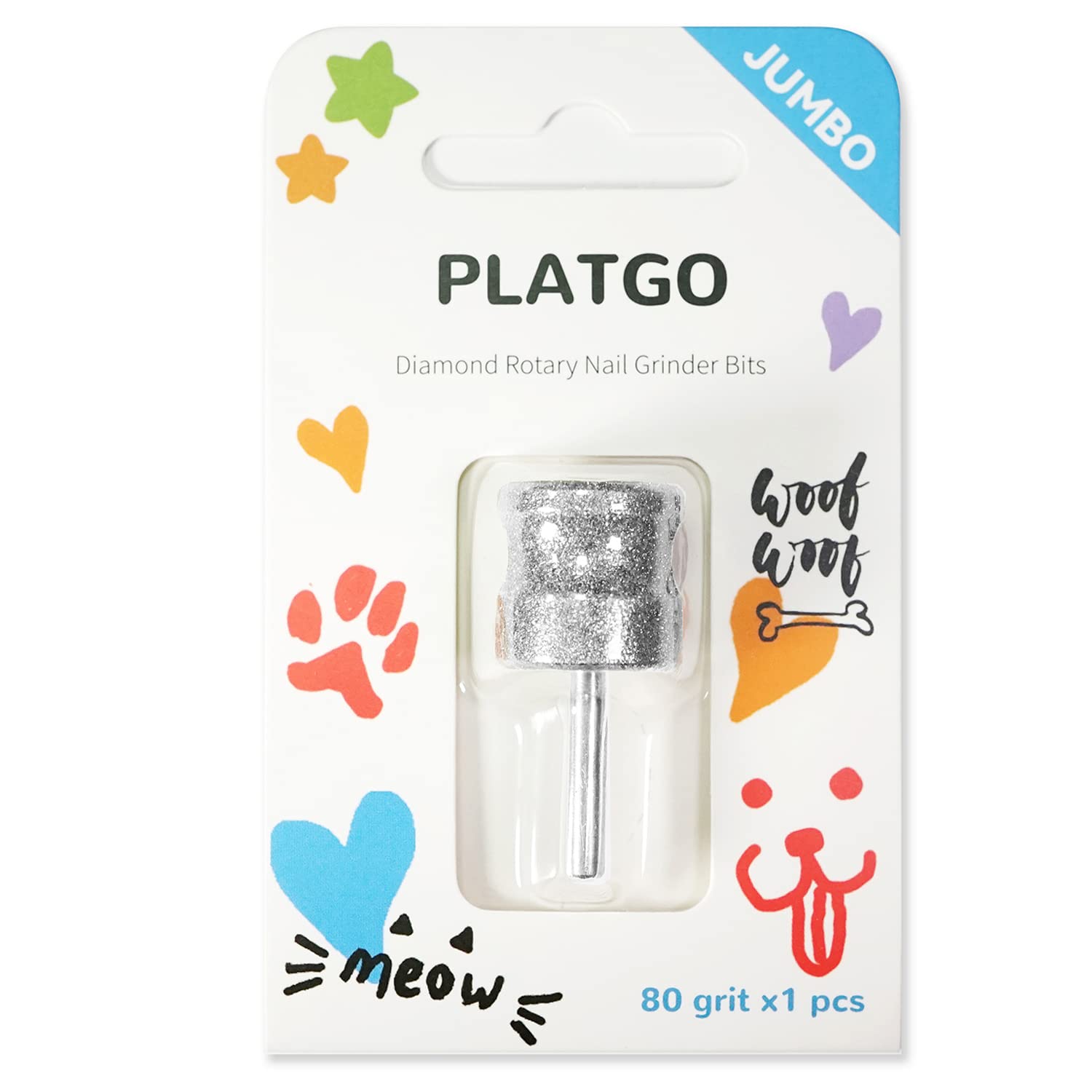 PLATGO Diamond Dog Nail Grinder Tool for Pets, 1/8'' Dremel Bit for Nail Care