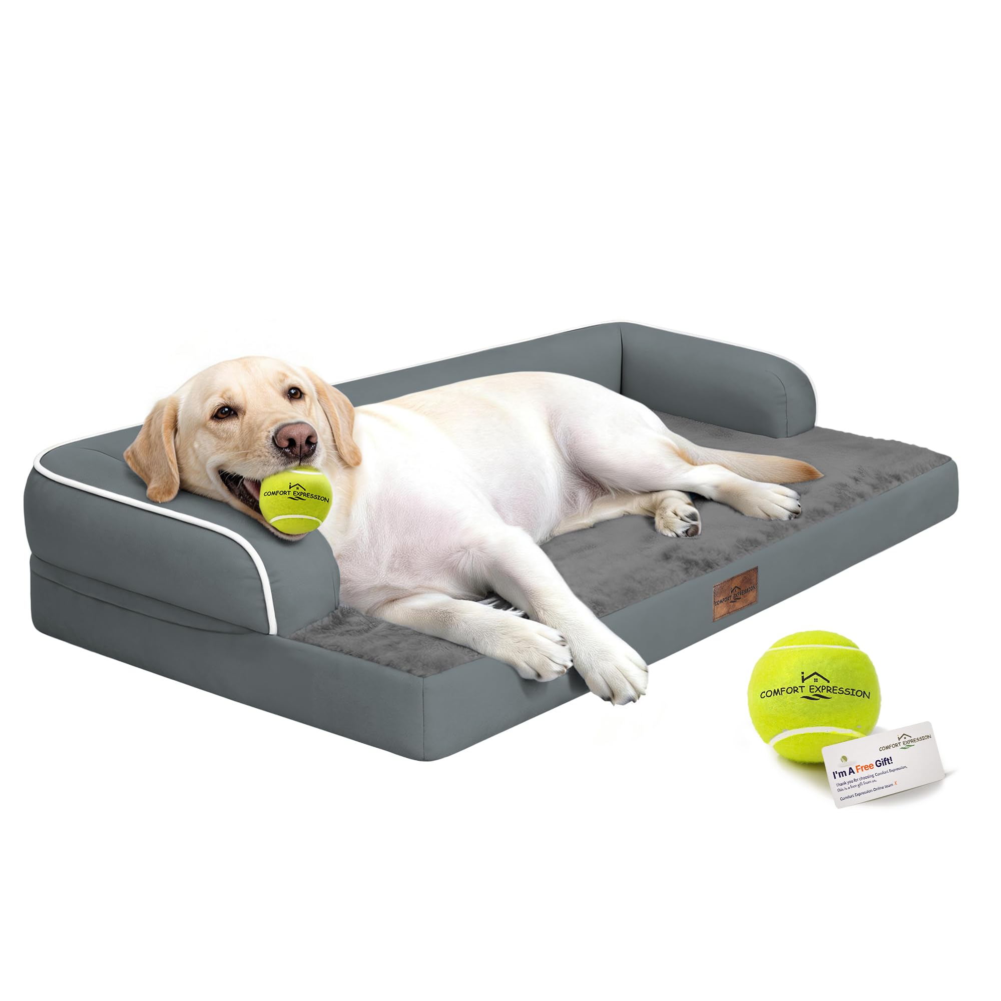 Comfort Expression Waterproof XXL Dog Bed with Bolster for Extra Large Dogs