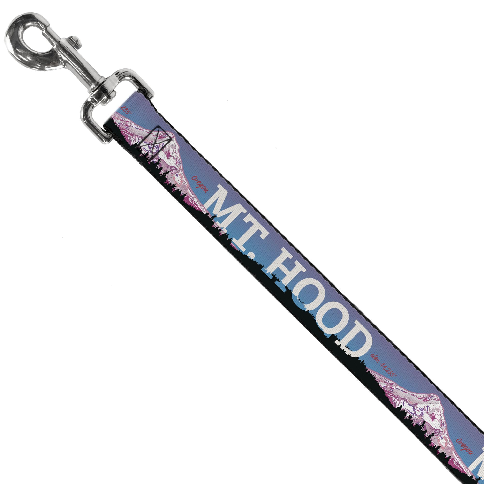 Dog Leash Oregon Mt Hood Scenery Blues Purples Black White 6 Feet Long 1.5 Inch Wide
