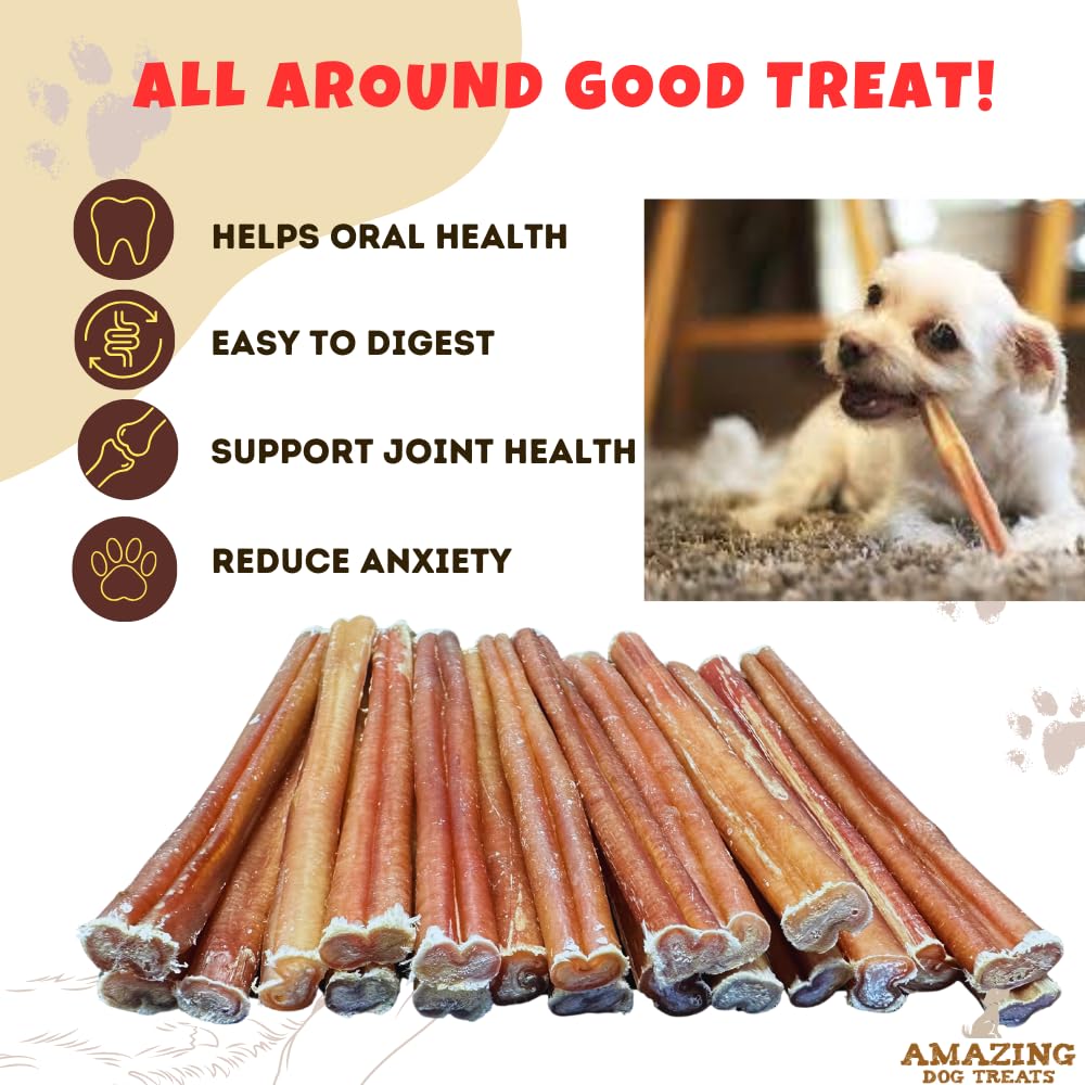Amazing Dog Treats - Bully Sticks for Small Dogs (6 Inch Junior - 25 Count) - Premium Thin Bully Sticks for Dogs - Best Bully St