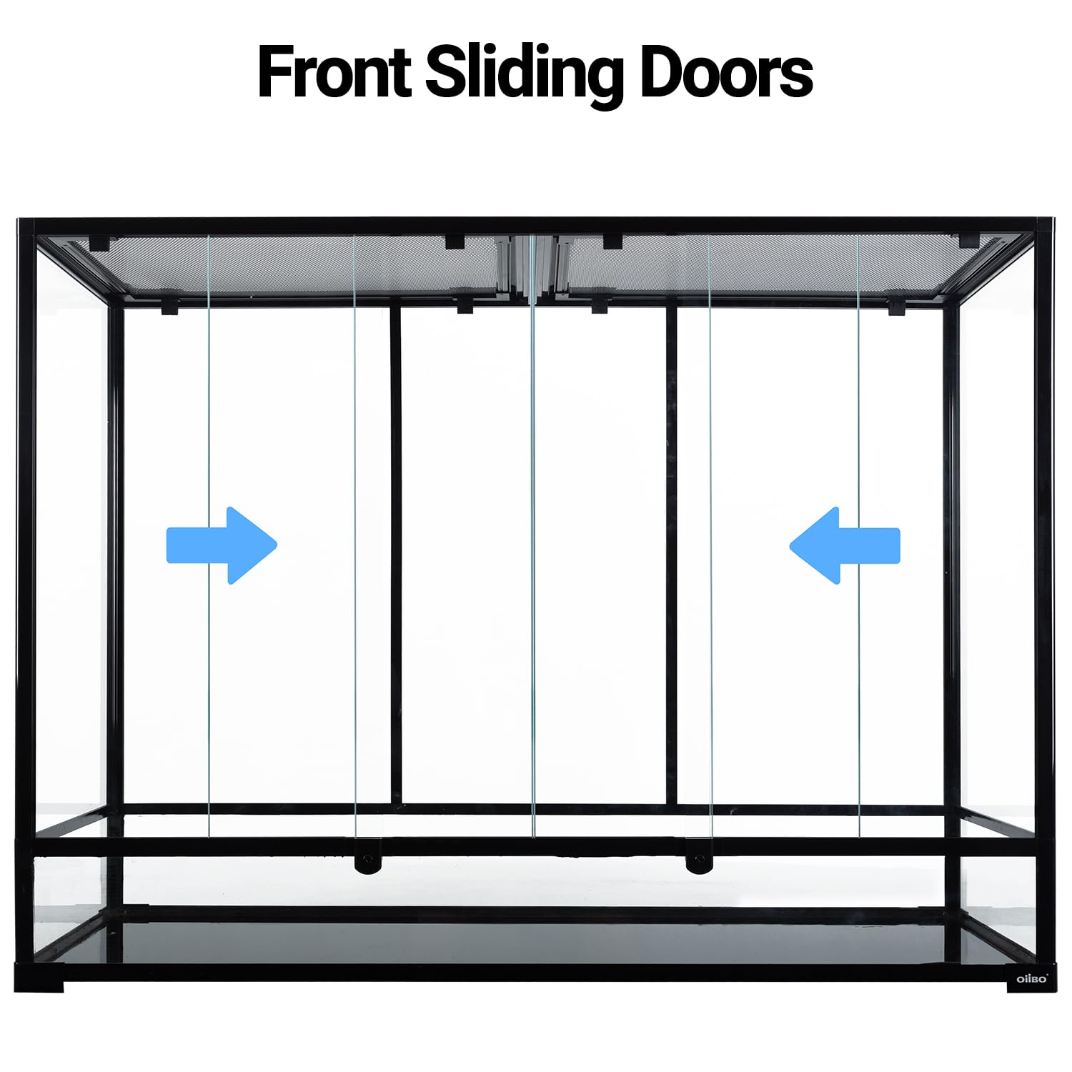 Oiibo 135 Gallon Reptile Terrarium, 48'' X 18'' X 36'' Full Tempered Glass Vertical Reptile Tank,Front Sliding Door With Top Scr
