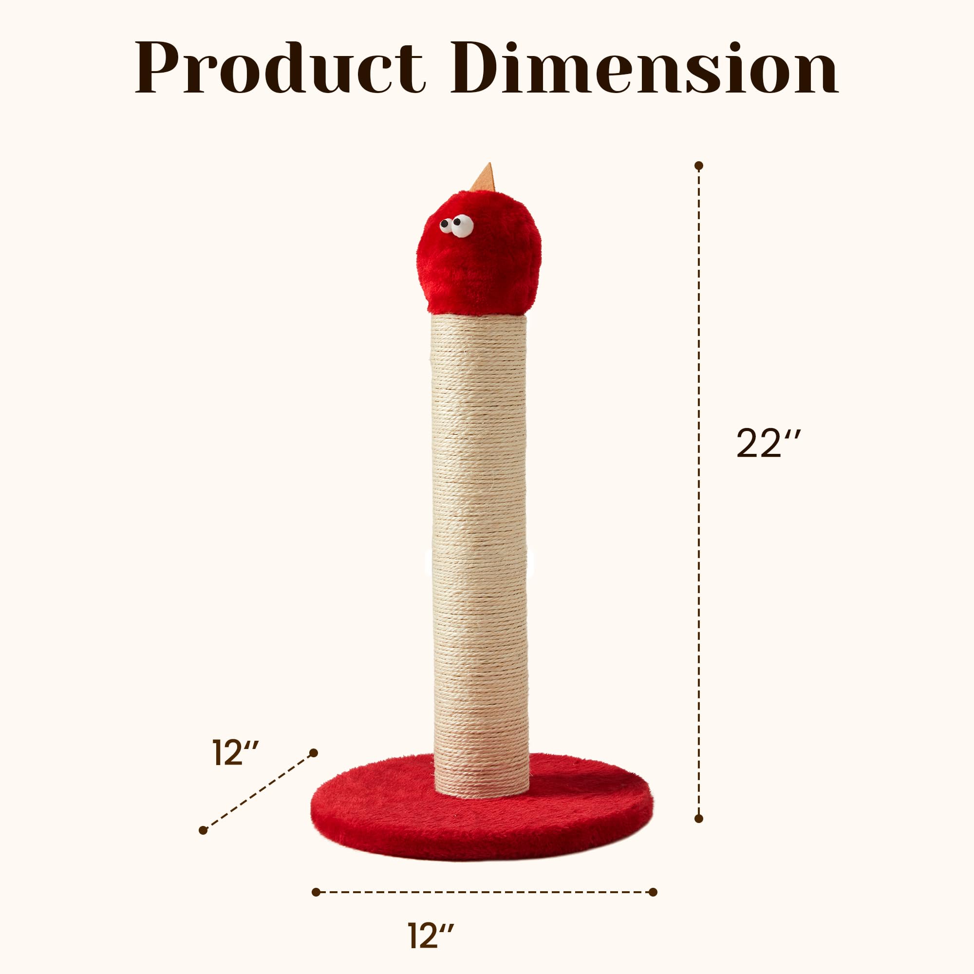 Fansafurn 22In Cat Scratching Post (Red)