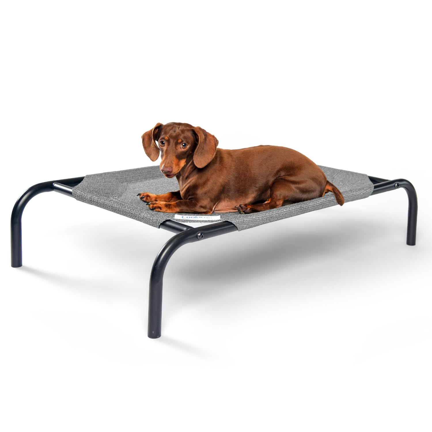 Coolaroo Elevated Dog Bed - Cooling Indoor/Outdoor, Small, Grey, Alloy Steel, Model 436032, 35"L x 22"W x 8"Th