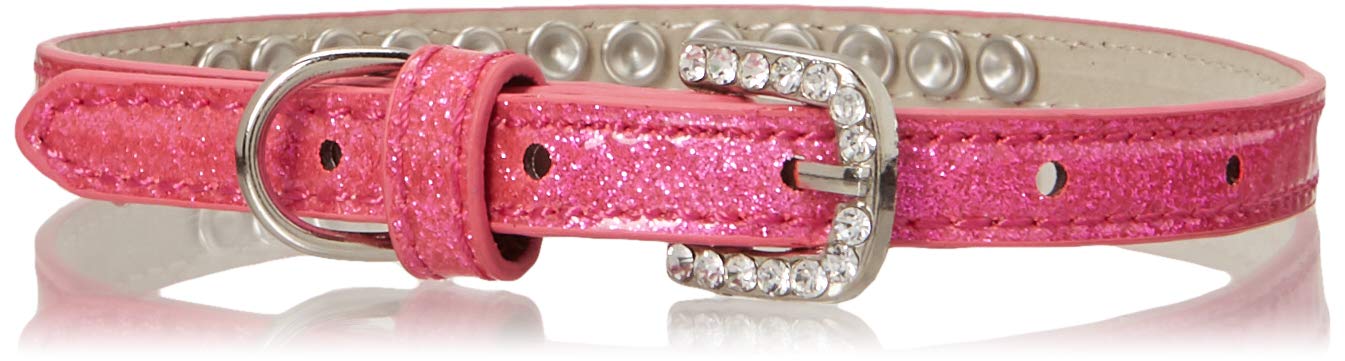 Dog, Puppy and Pet Ice Cream Collar, "Pearl & Light Pink Crystal Rimsets" Pink 16