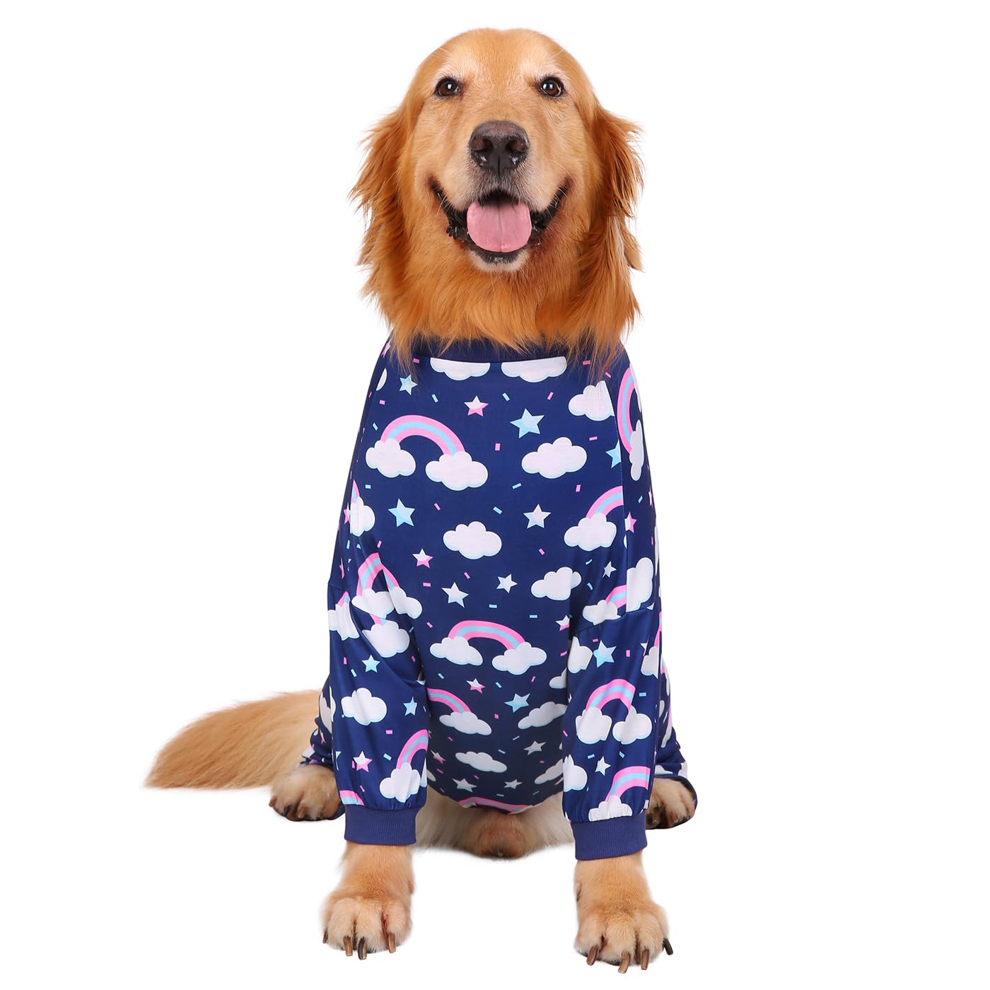 Hde Dog Pajamas One Piece Jumpsuit Lightweight Dog Pjs Shirt For M-3Xl Dogs Rainbows - 3Xl