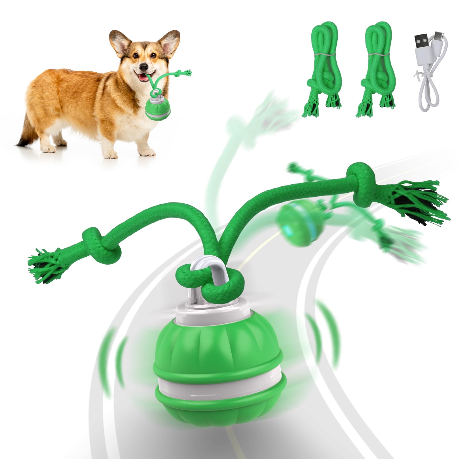 Salodal Interactive Dog Toys Rolling Ball For Puppy/Small Dogs,Peppy Pet Ball For Dogs,Motion Activate,Automatic Moving Dog Toy,