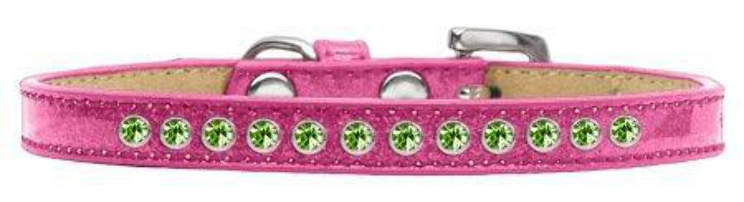 Dog, Puppy and Pet Ice Cream Collar, Lime Green Crystal Rimsets Red 8