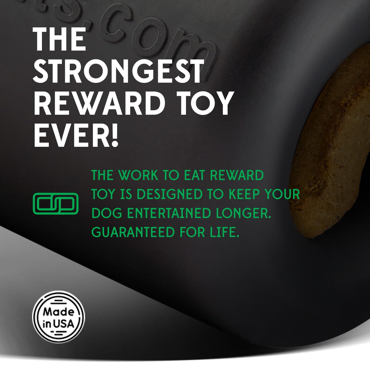 Goughnuts Work To Eat Dog Treat Toy - Virtually Indestructible Rubber Treat Dispensing Dog Toys For Aggressive Chewers, Mental E