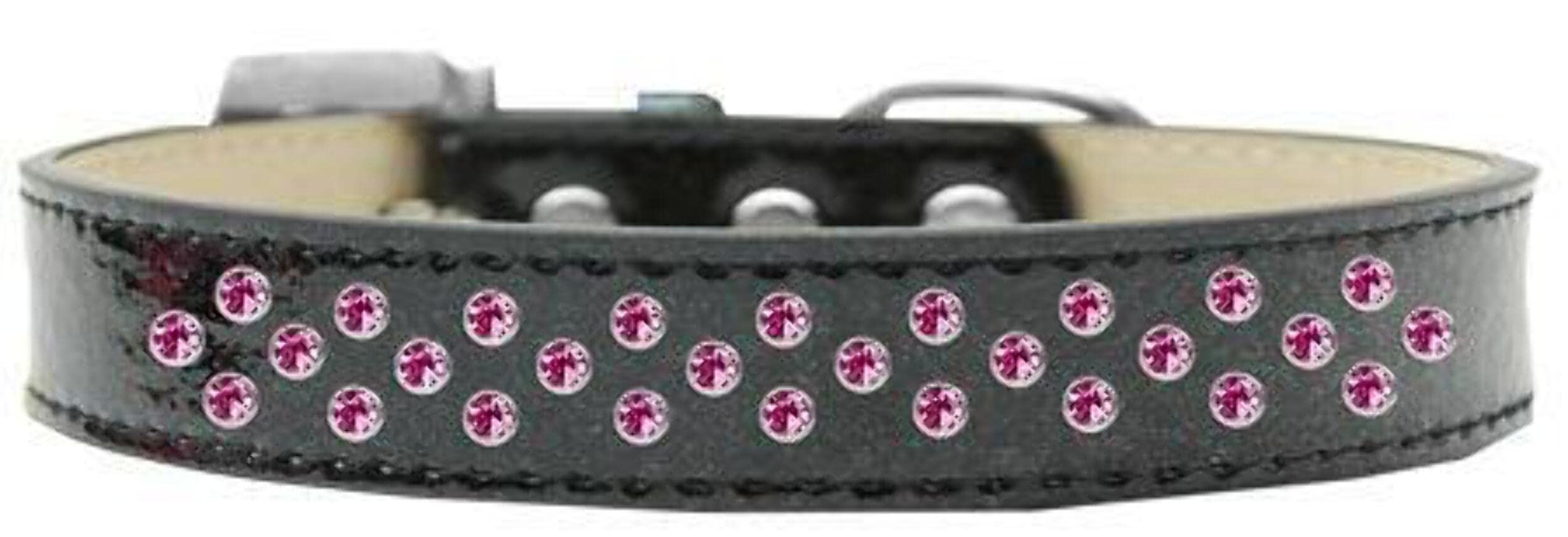 Mirage Pet Products Sprinkles Ice Cream Dog Collar with Bright Pink Crystals, Size 16, Gold