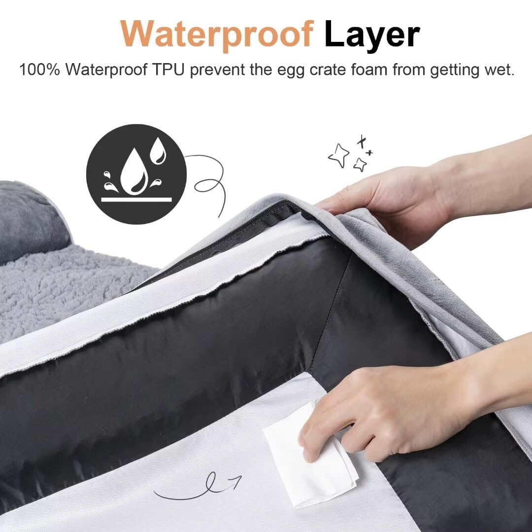 Large Dog Bed Orthopedic Washable: Beds Bolster Xl Bed Big Xlarge Dogs Memory Foam Sofa Couch Waterproof Removable Cover