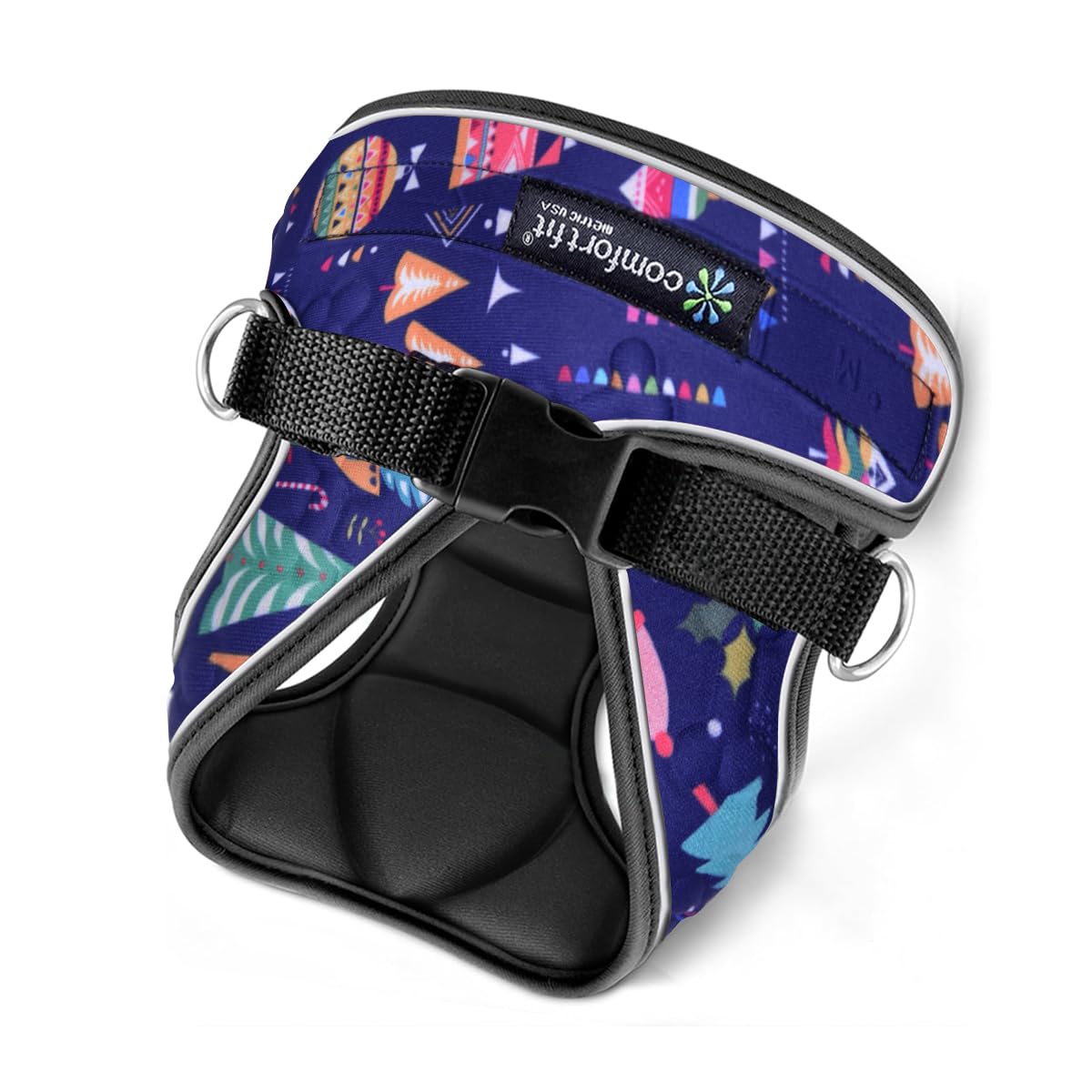 Comfort Fit All Weather Step-In Christmas Dog Harness - Adjustable Small Dog Harness Medium Sized Dogs - Soft Padded Easy Walk D