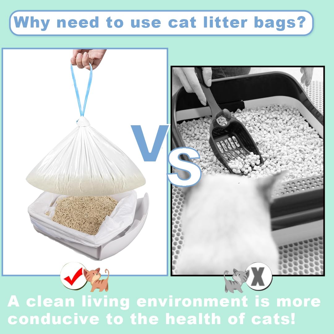 Rastalola Official 120 Pack Cat Litter Bags With Drawstring, Self Cleaning Litter Robot Waste Bags Compatible With Litter Robot