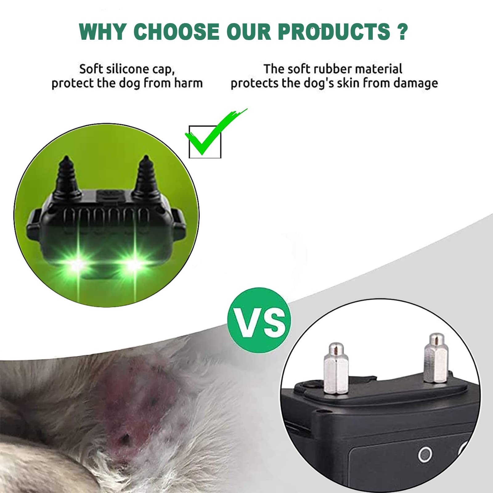 Dog Shock Collar For Dog With Remote,Rechargeable Electric Dog Collar With Beep,Vibration,Light,Shock,4 Training Mode,Waterproof Electronic Dog Collars For Large Small Medium Dogs