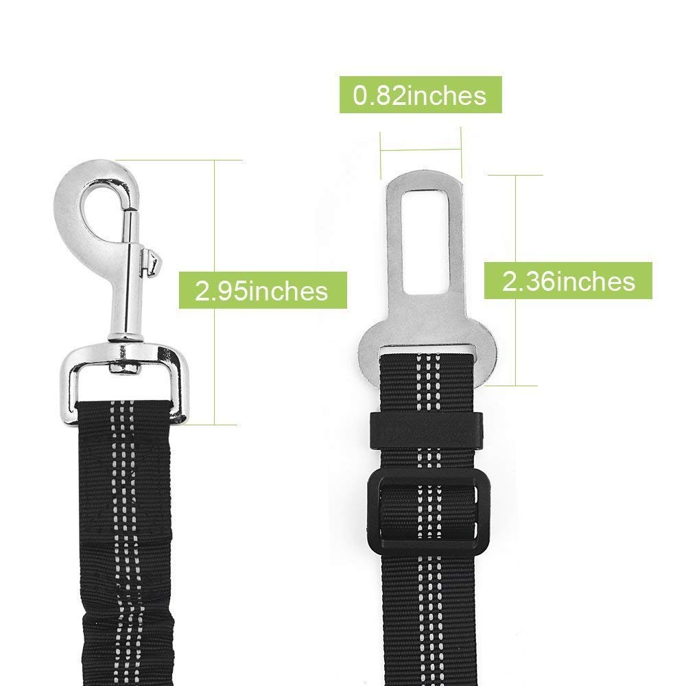 Slowton Dog Car Harness Seatbelt Set, Dog Vest Harness Adjustable Mesh Breathable & Vehicle Safety Seat Belt Tether With Elastic Bungee For Small Medium Large Pets(Bl, Xs)