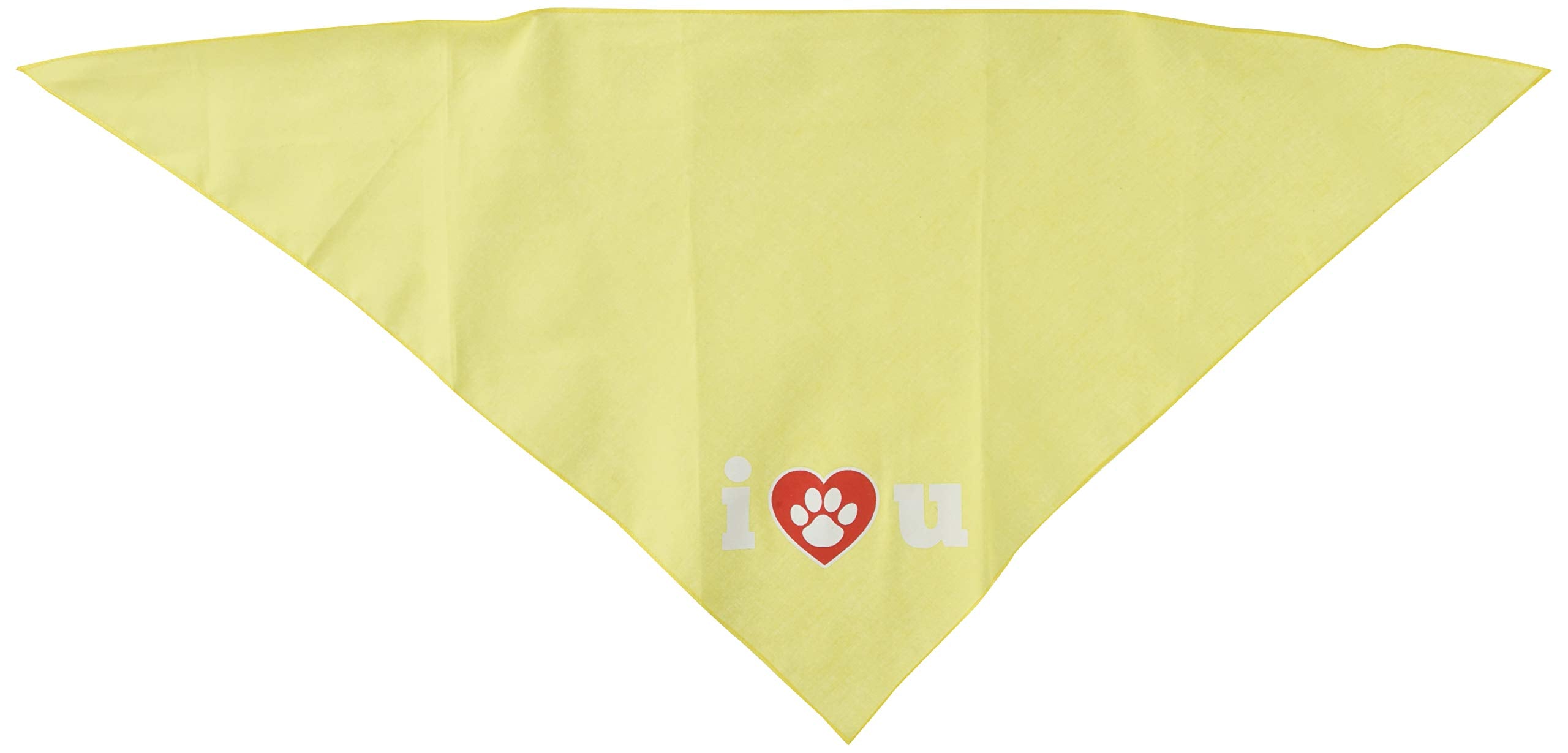 Mirage Pet Products I Love U Screen Print Bandana for Pets, Large, Yellow