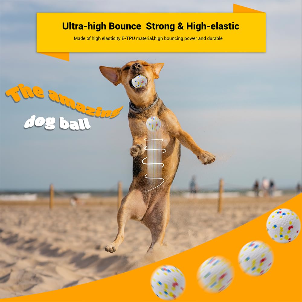Lievuiken Dog Balls Toys For Aggressive Chewers, Indestructible Durable Bouncy Floating Balls For Dogs To Fetch, Durable Solid Rubber Ball For Training Dog(2 Pcs)