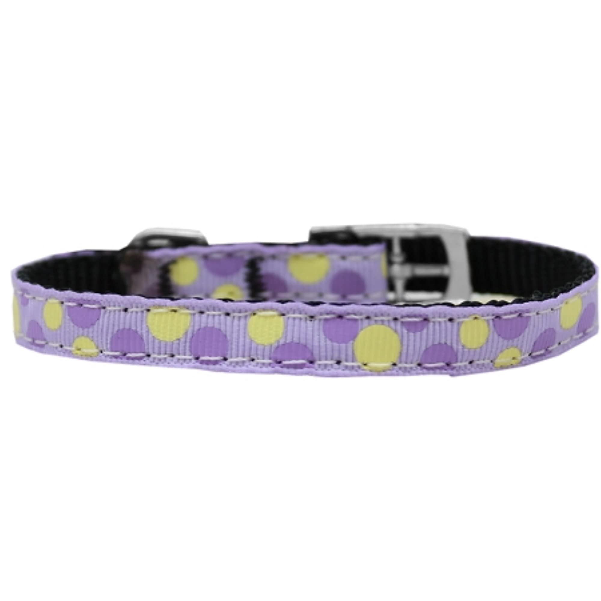Mirage Pet Products Confetti Dots Nylon Dog Collar with Classic Buckle, Size 12, Lavender