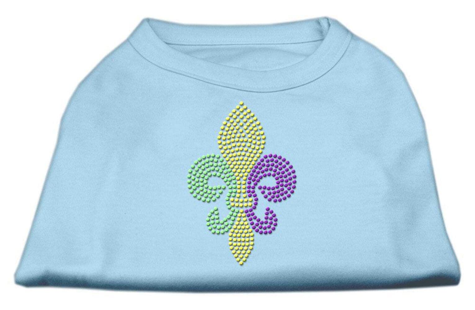 Mirage Pet Products Mardi Gras Fleur De Lis Rhinestone Dog Shirt, Medium, Grey