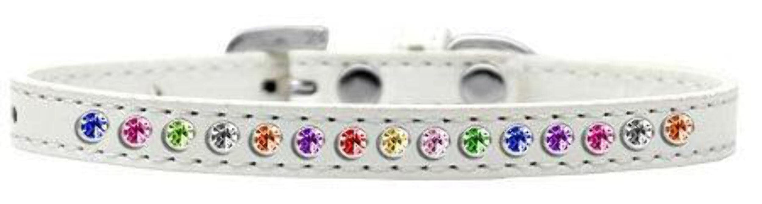 Mirage Pet Products One Row Confetti Bright Pink Puppy Dog Collar, Size 10