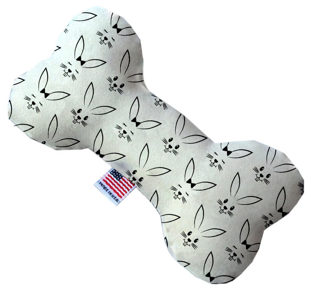 Pet and Dog Plush Heart or Bone Toy, "Easter Group" (Available in different sizes, and 10 different pattern options!) Bunny Face 8" Plush Bone