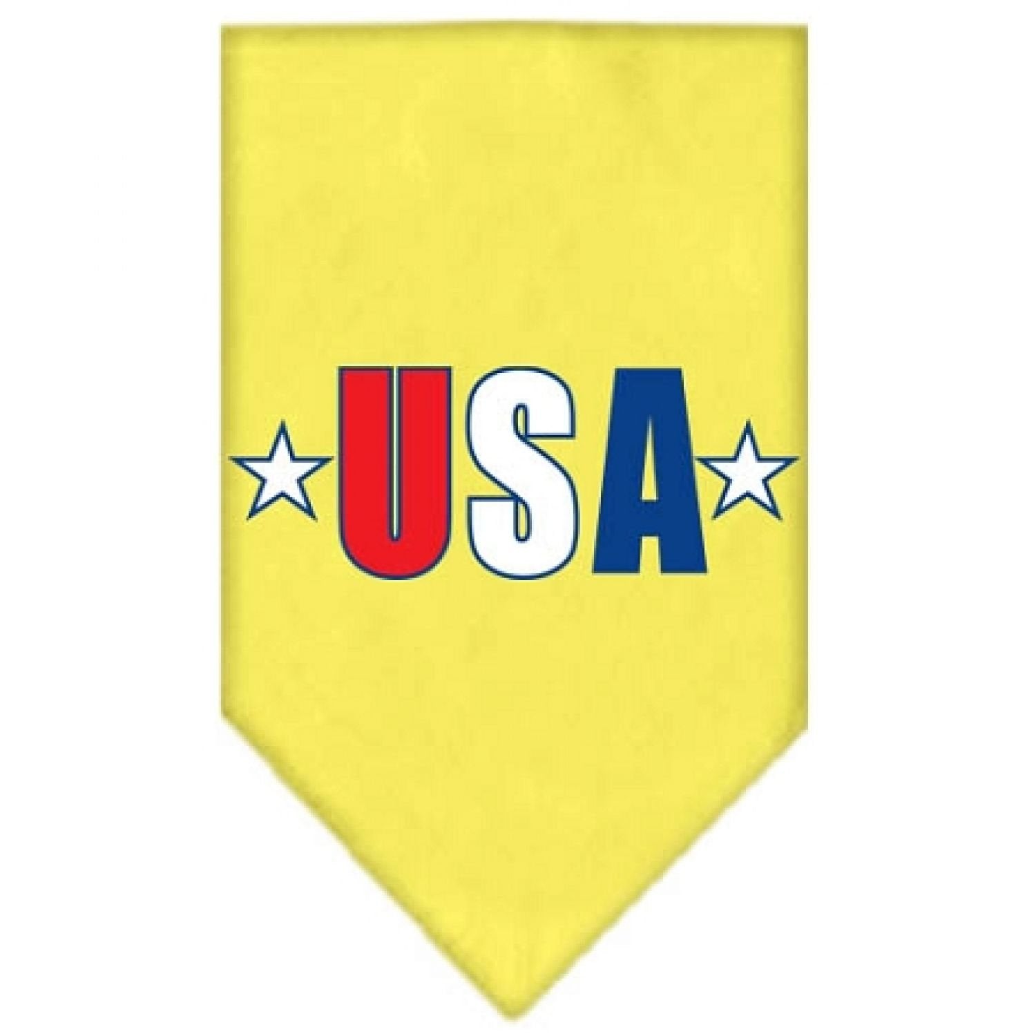 Mirage Pet Products 66-127 LGYW USA Star Screen Yellow Print Bandana, Large