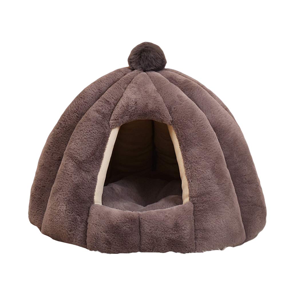 MERISHOPP Pet Dog Cat Bed Soft Warm Kennel Mat Pad Blanket Tent Gray 48x40cm